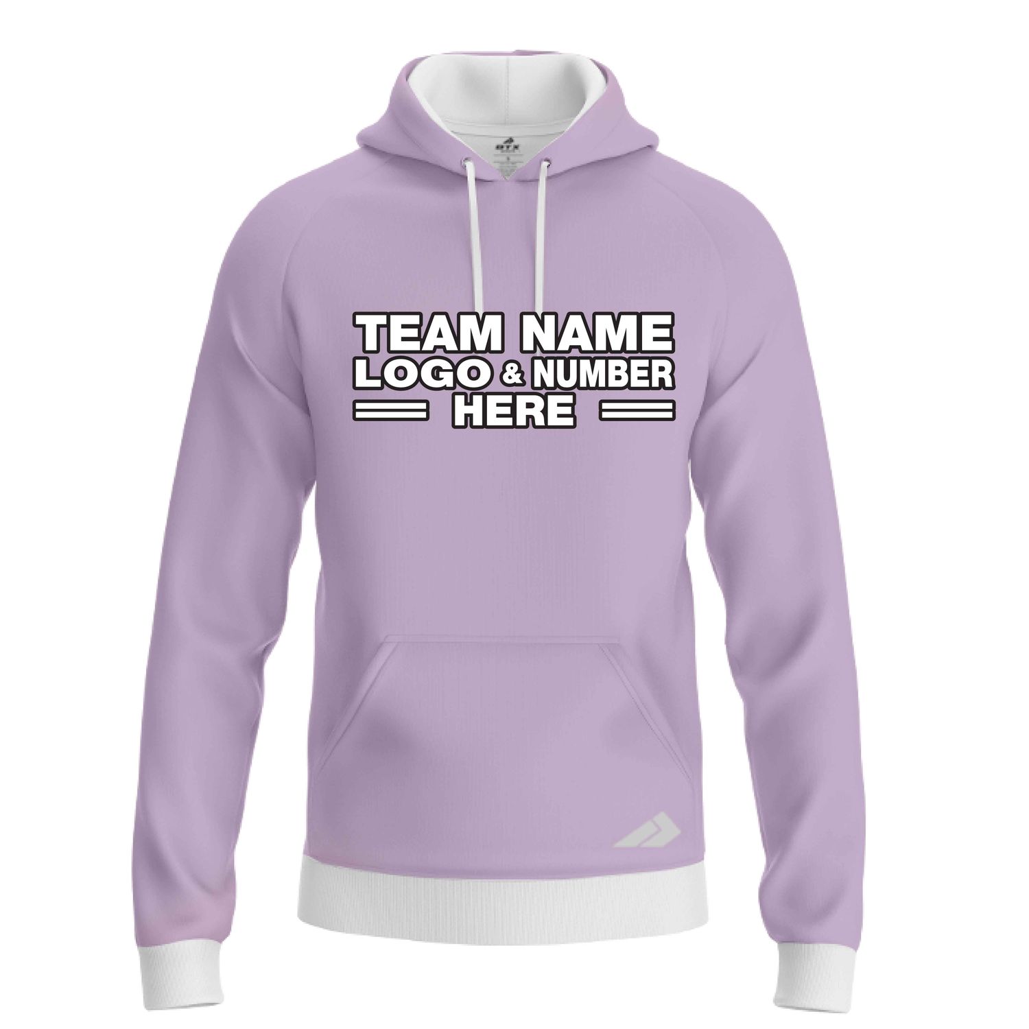 Custom Fully Sublimated Solid Q39 Pattern Pink Lavender Performance Sports Pullover Hoodie 09904