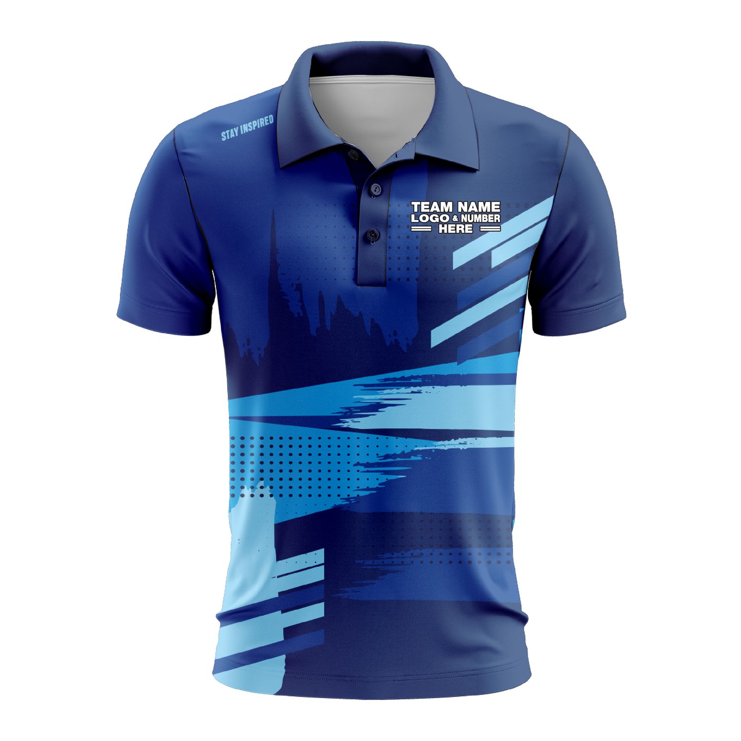 Custom Fully Sublimated Landscape Pattern Blues Performance Polo Shirt 9910