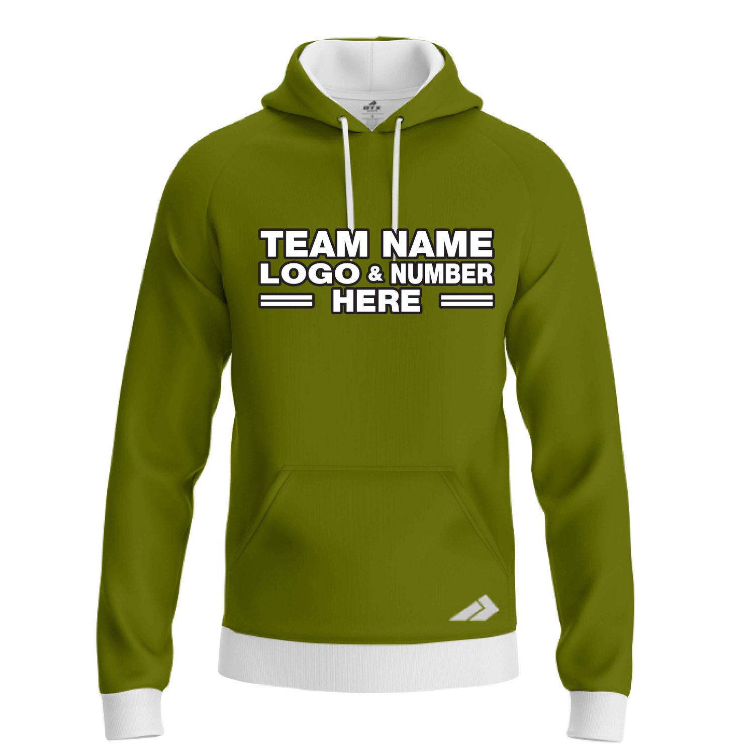 Custom Fully Sublimated Solid T20 Pattern Olive Green Performance Sports Pullover Hoodie 09921