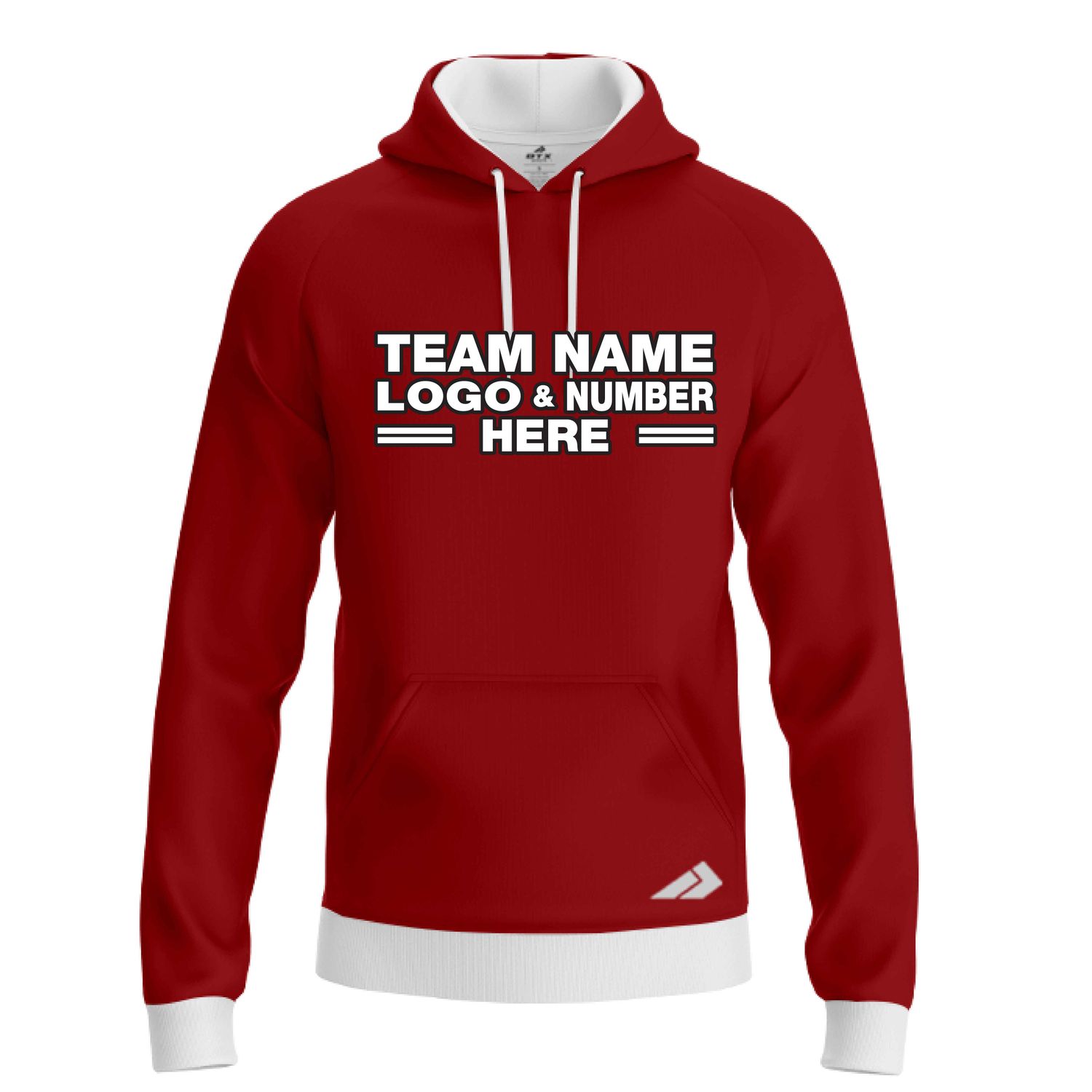 Custom Fully Sublimated Solid W11 Pattern Moroccan Red Performance Sports Pullover Hoodie 09927