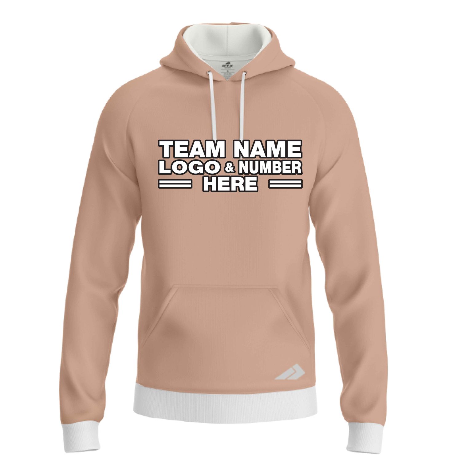 Custom Fully Sublimated Solid X12 Pattern Light Brown Performance Sports Pullover Hoodie 09947