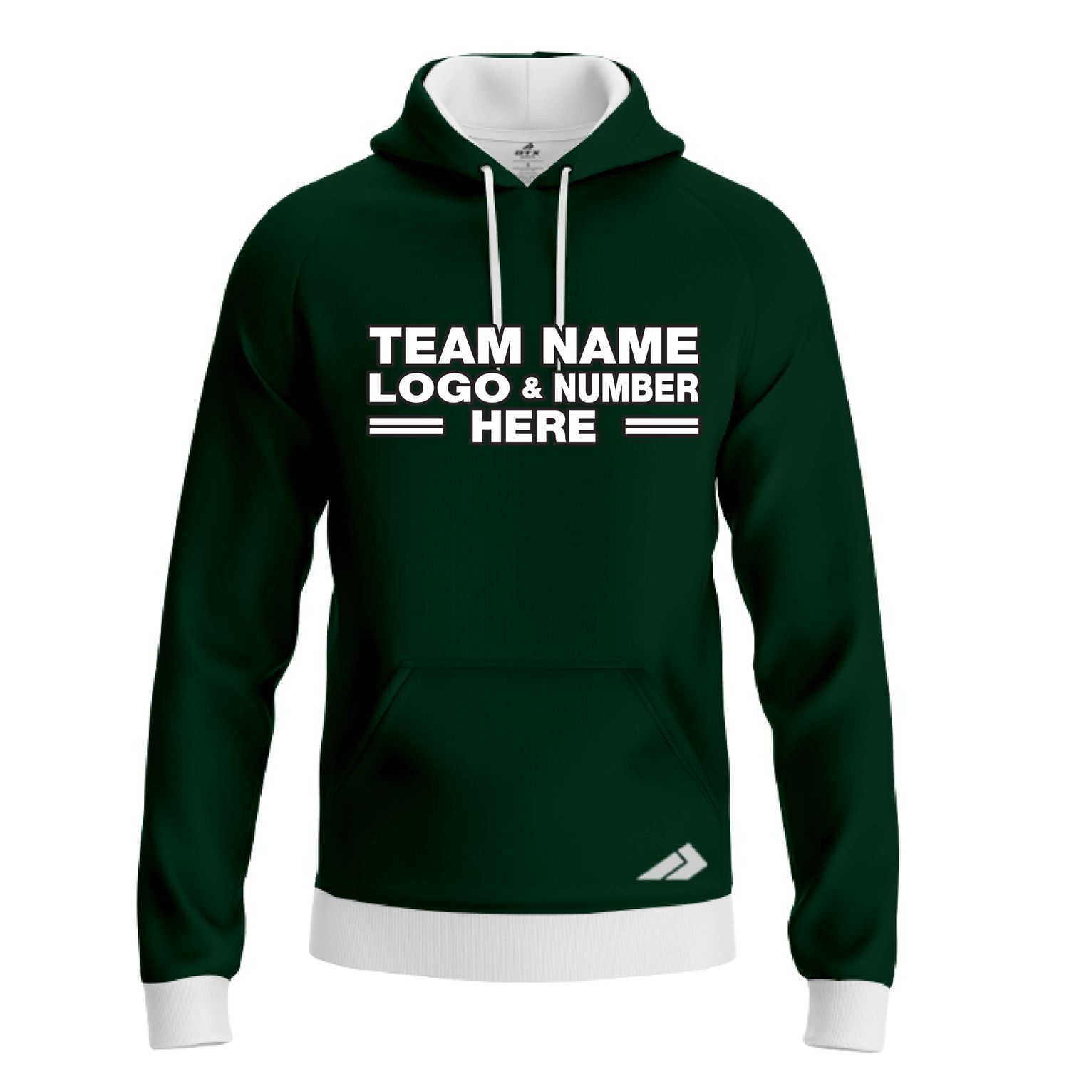 Custom Fully Sublimated Solid Z10 Pattern Army Green Performance Sports Pullover Hoodie 09951