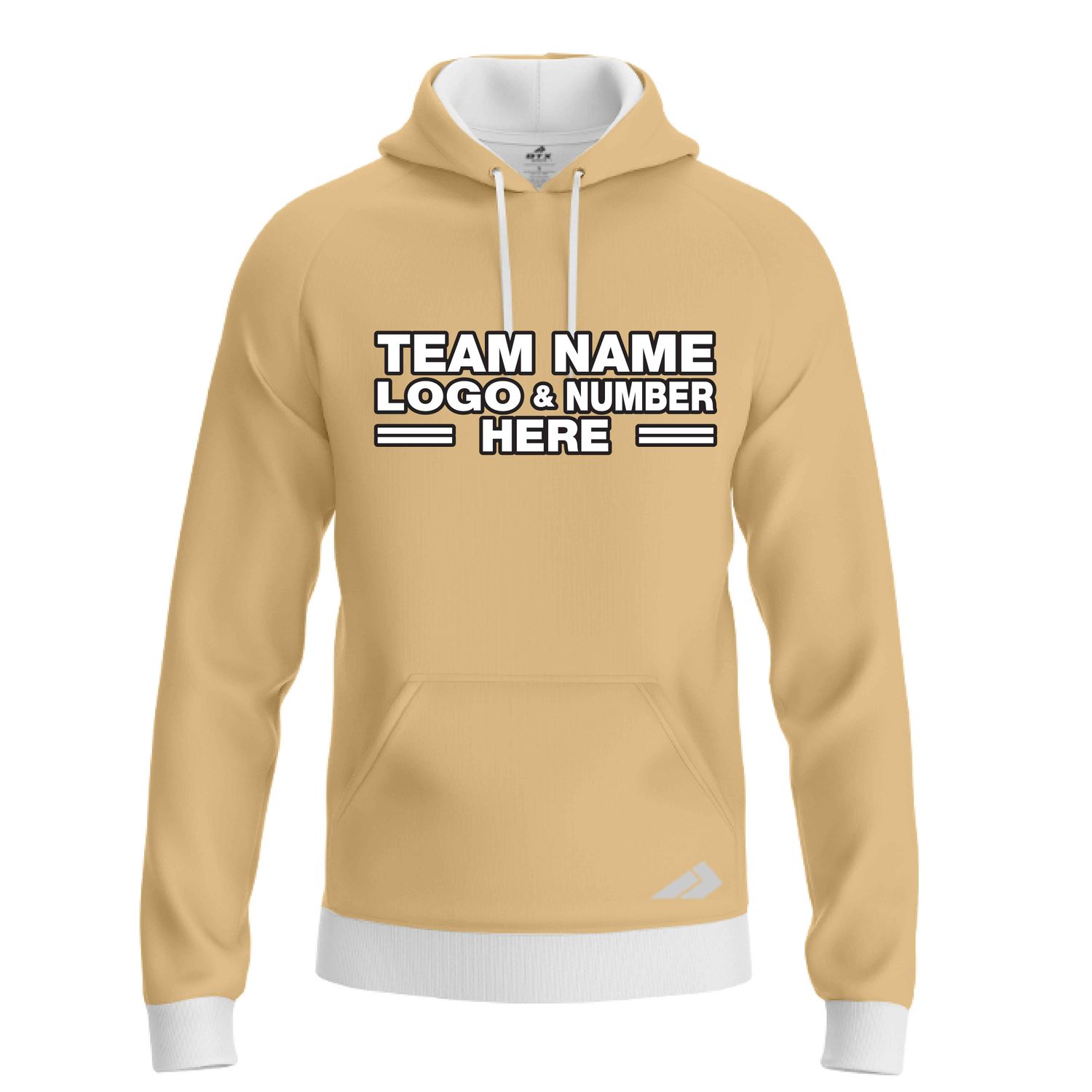 Custom Fully Sublimated Solid Z20 Pattern Pale Cream Performance Sports Pullover Hoodie 09955