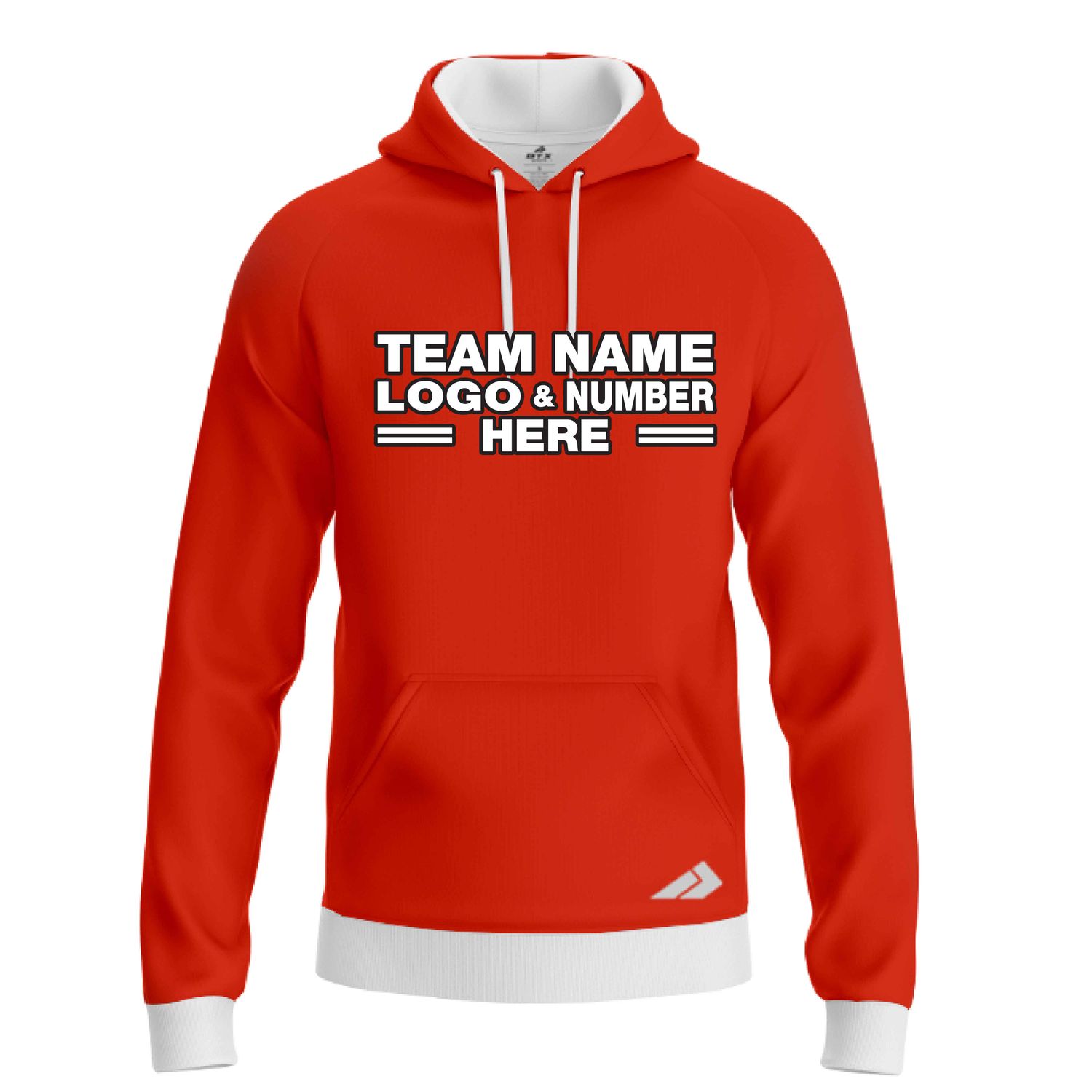 Custom Fully Sublimated Solid A4 Pattern Vermillion Performance Sports Pullover Hoodie 09963