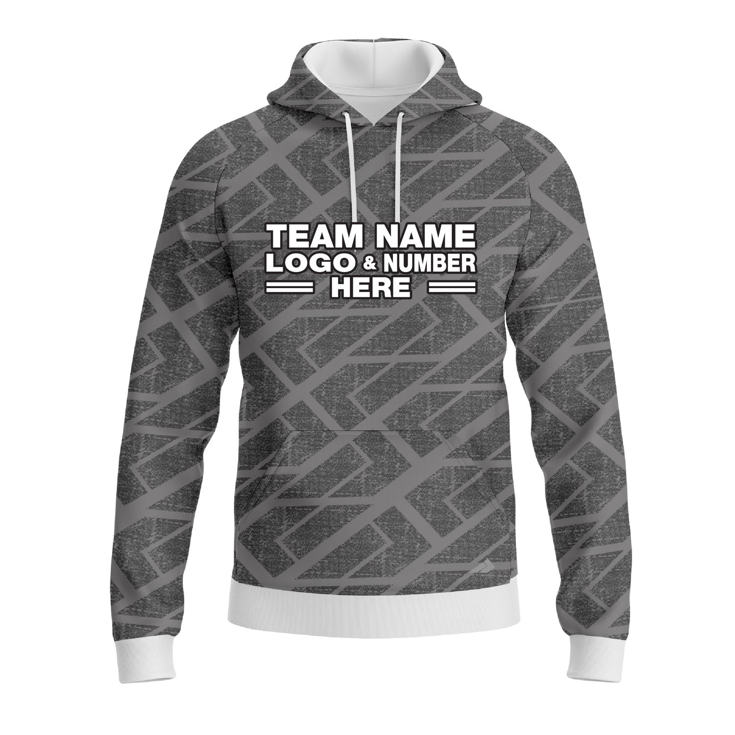 Custom Fully Sublimated BTX Logo Pattern Gray Performance Sports Pullover Hoodie 10011