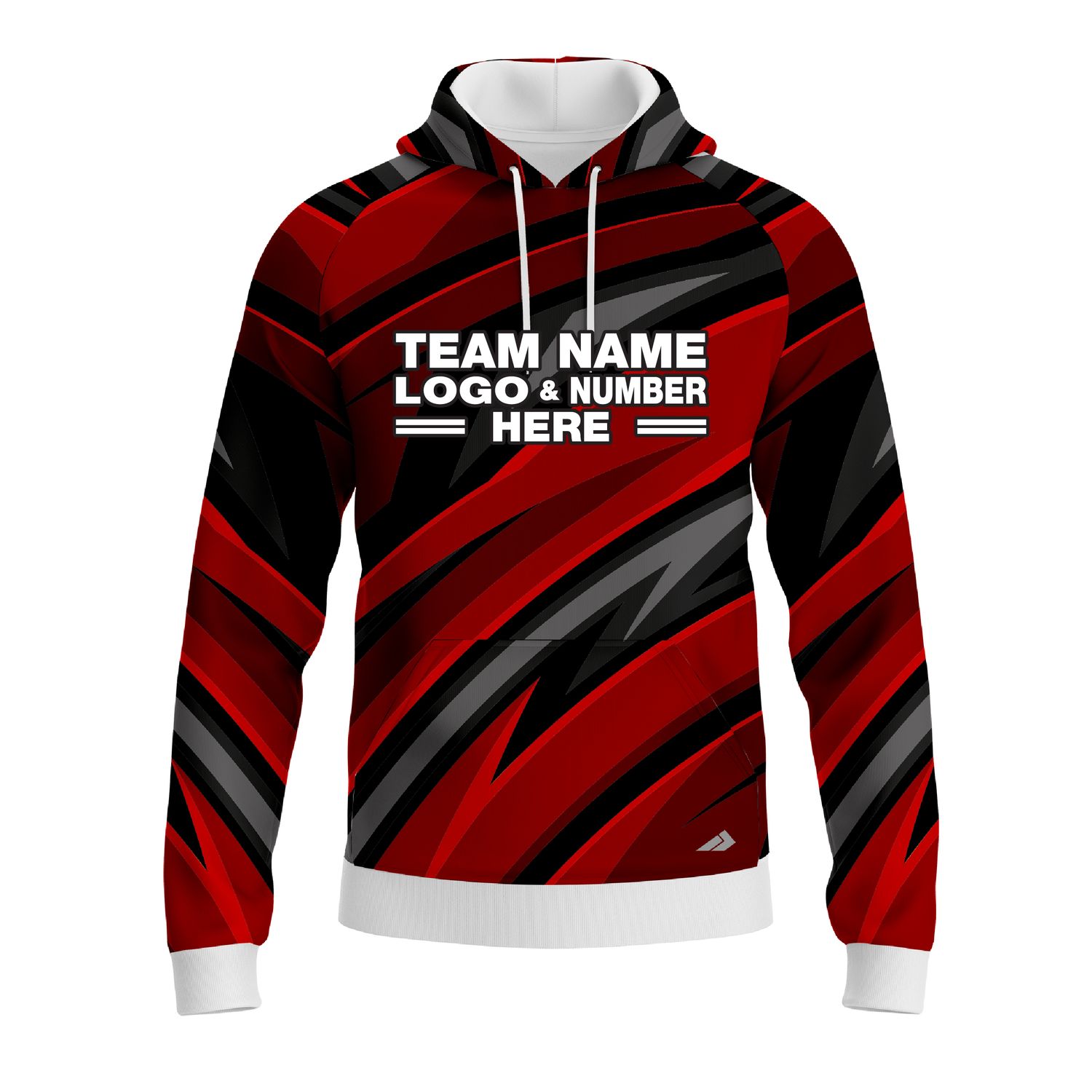 Custom Fully Sublimated High Energy Pattern One Red Performance Sports Pullover Hoodie 10021
