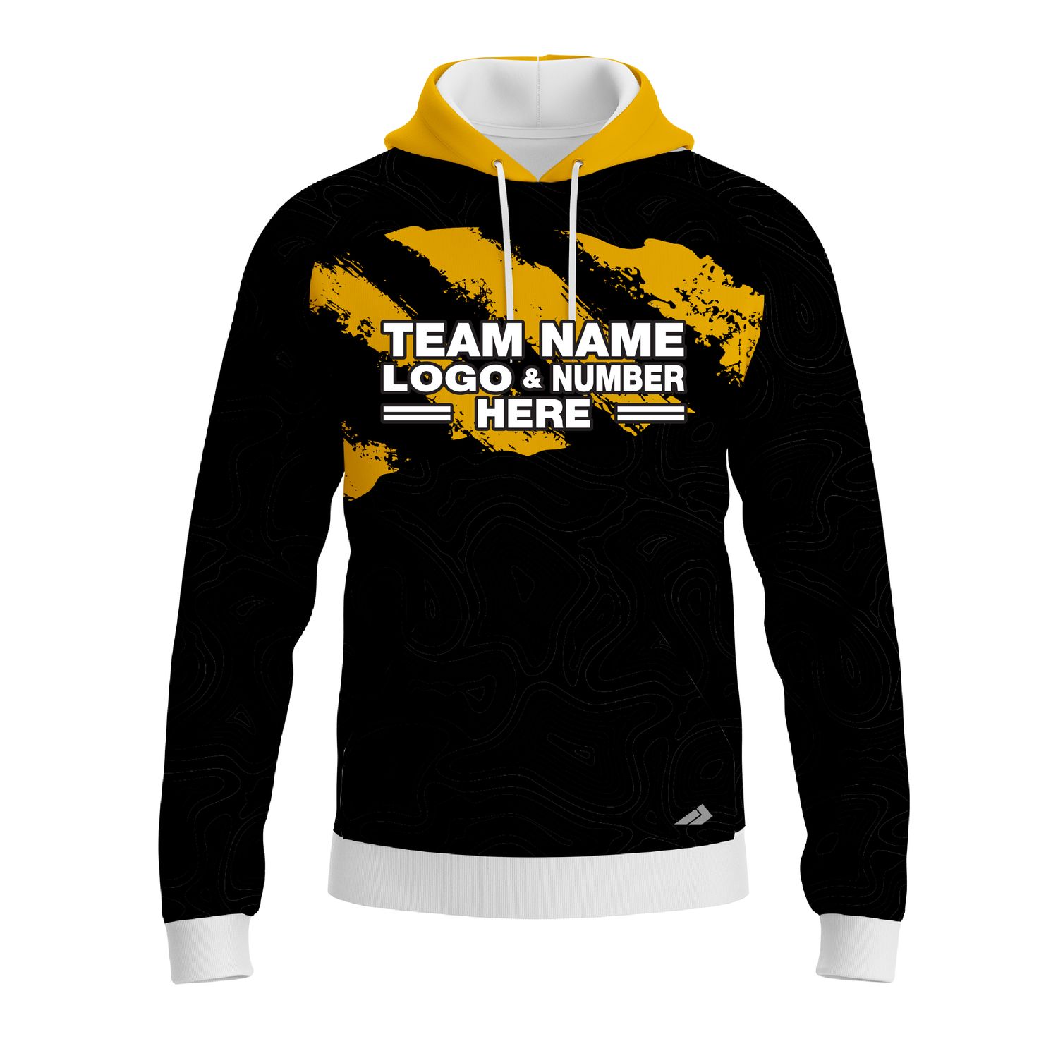 Custom Fully Sublimated Claws Pattern Black Yellow Performance Sports Pullover Hoodie 10025