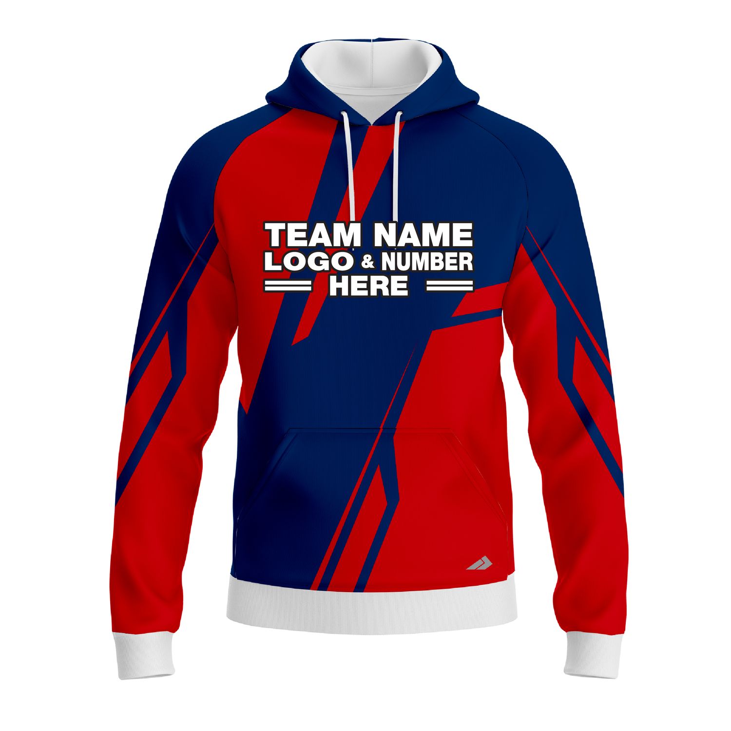 Custom Fully Sublimated Break Point Pattern Blue Red Performance Sports Pullover Hoodie 10037