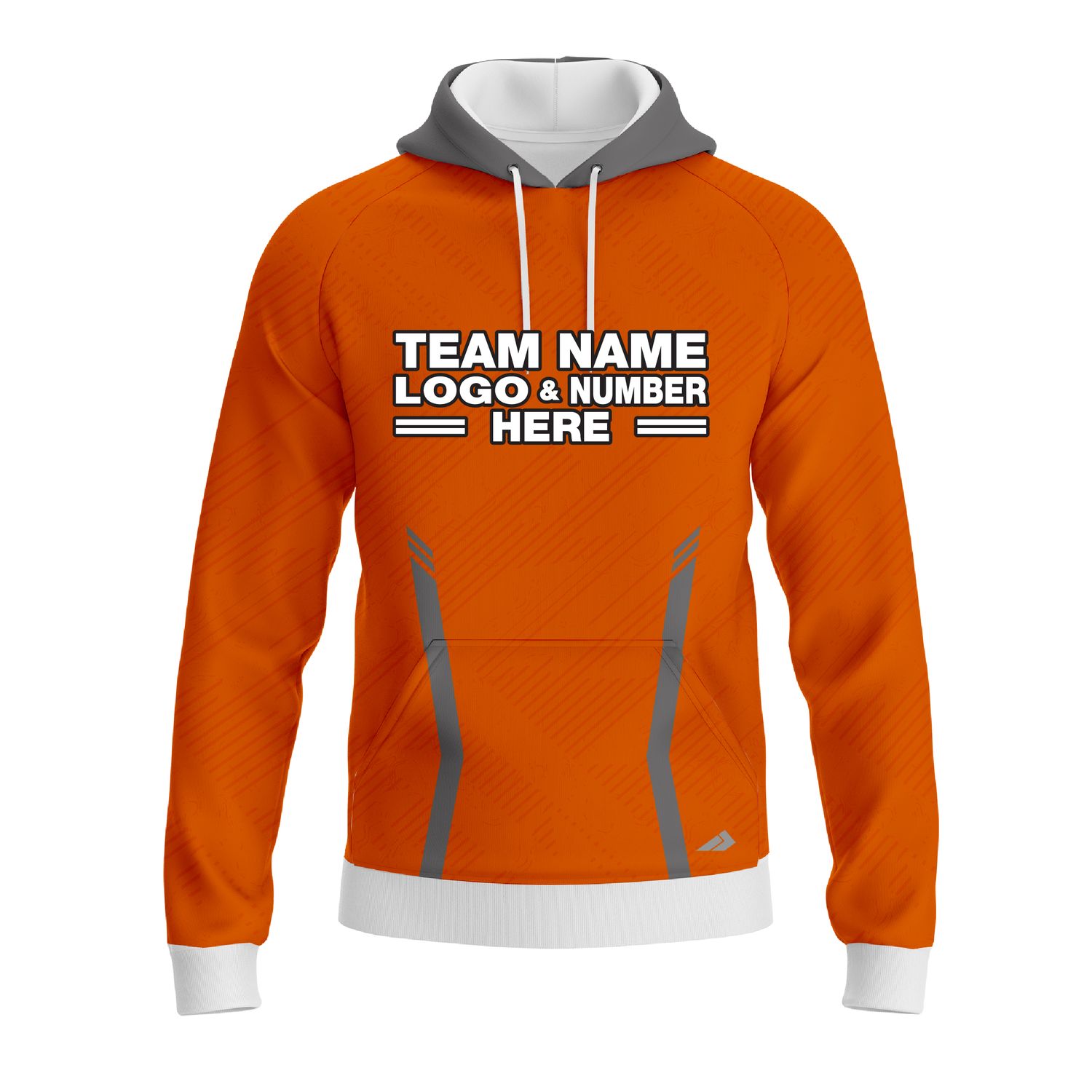 Custom Fully Sublimated Basic Pattern Orange Performance Sports Pullover Hoodie 10039