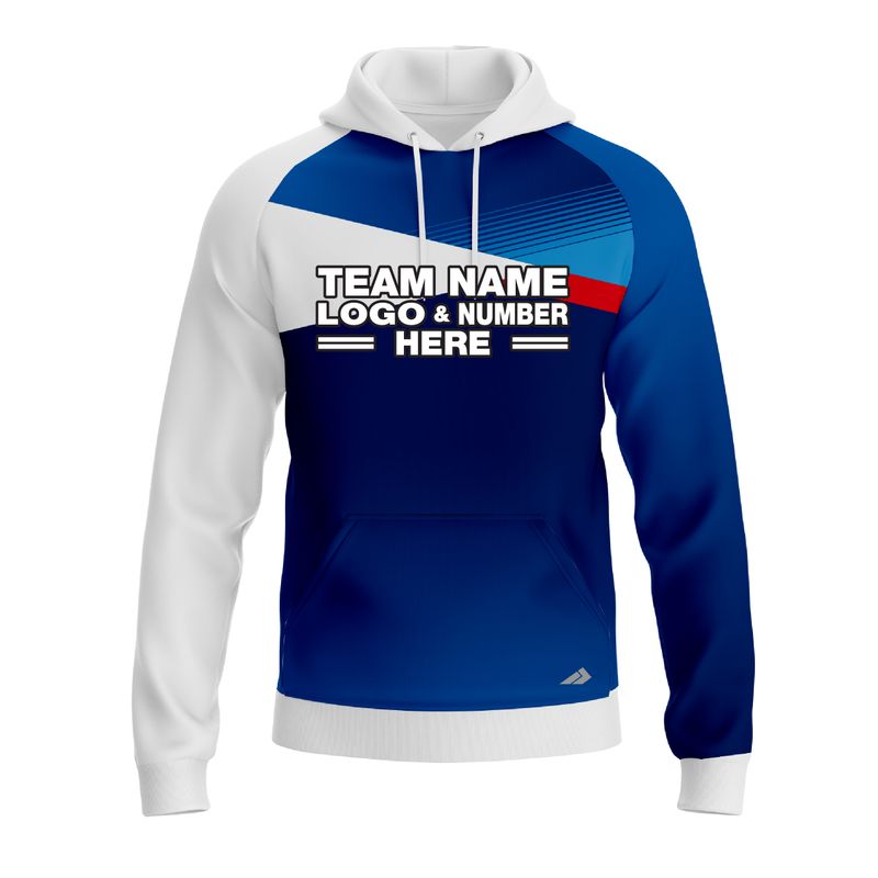 Custom Fully Sublimated Basic Pattern Blue Performance Sports Pullover Hoodie 10041
