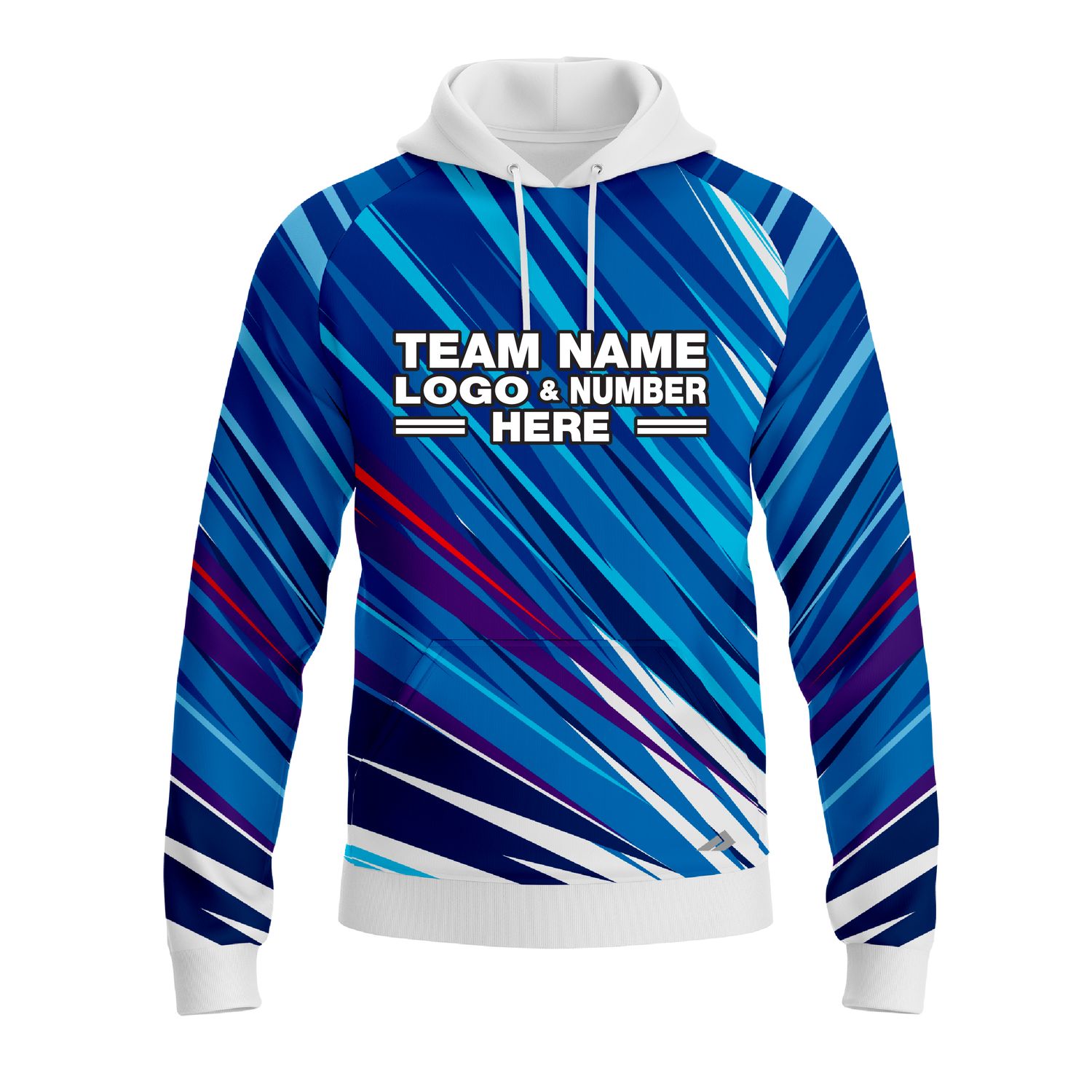 Custom Fully Sublimated Spikes Pattern Blue Performance Sports Pullover Hoodie 10047
