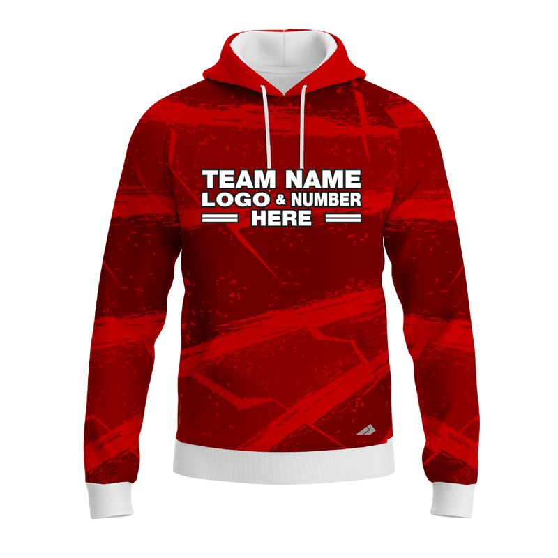 Custom Fully Sublimated Basic Pattern Red Performance Sports Pullover Hoodie 10051