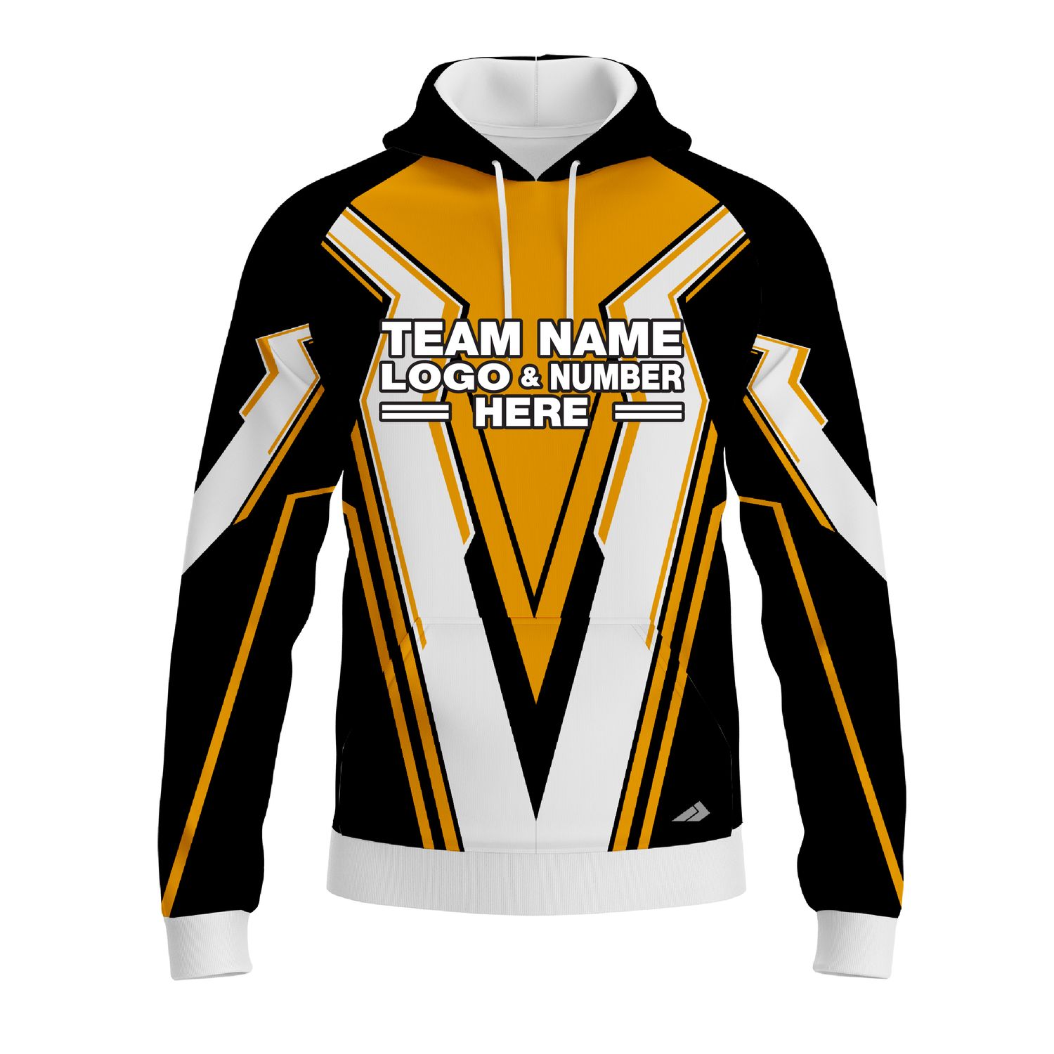 Custom Fully Sublimated BMX Extreme Pattern Black White Yellow Performance Sports Pullover Hoodie 10061