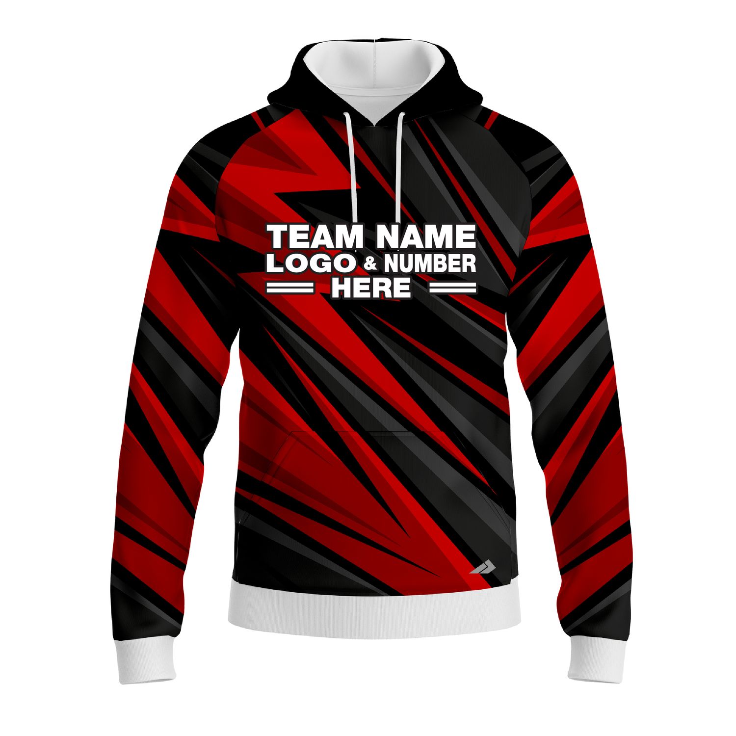 Custom Fully Sublimated High Energy Pattern Two Red Performance Sports Pullover Hoodie 10063