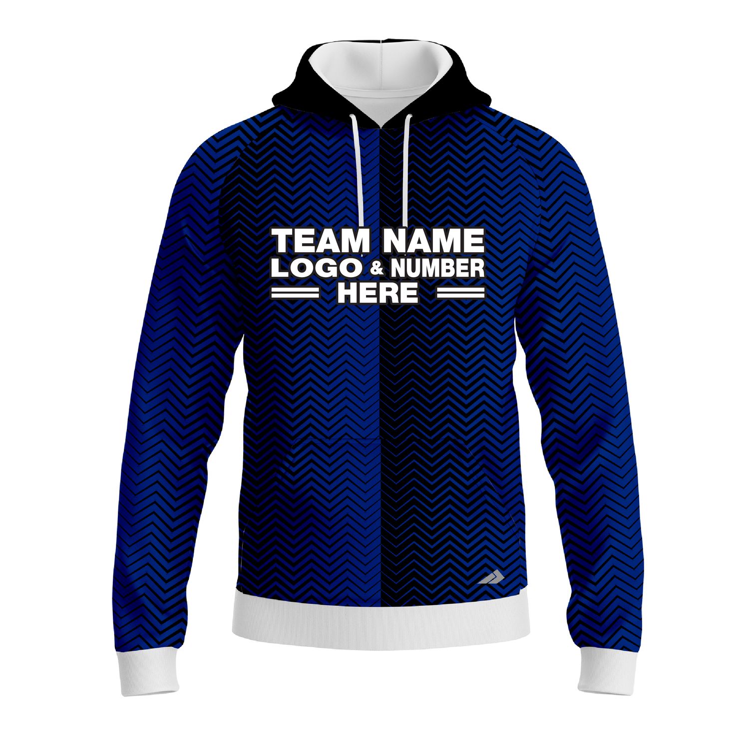 Custom Fully Sublimated Half Faded Pattern Black Blue Performance Sports Pullover Hoodie 10067