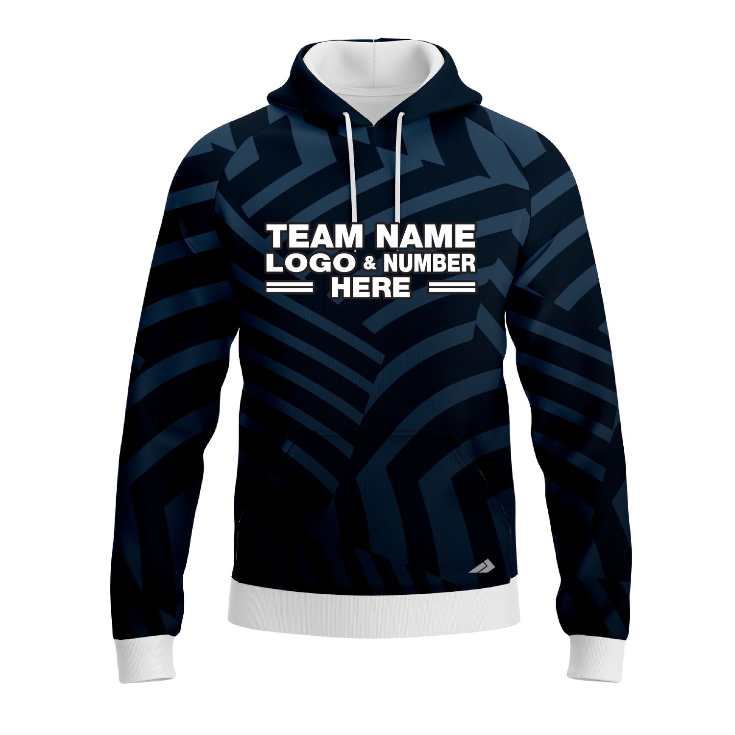 Custom Fully Sublimated Cross Stripes Pattern Dark Blue Performance Sports Pullover Hoodie 10073