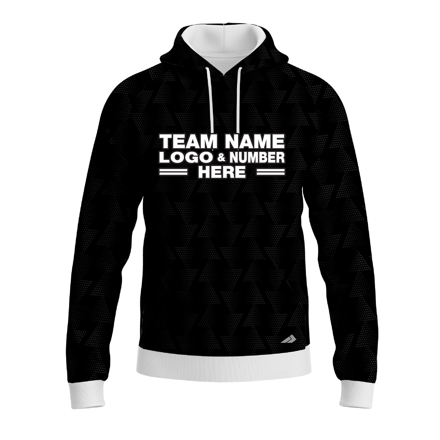 Custom Fully Sublimated Faded Geometric Triangles Pattern Black Performance Sports Pullover Hoodie 10077