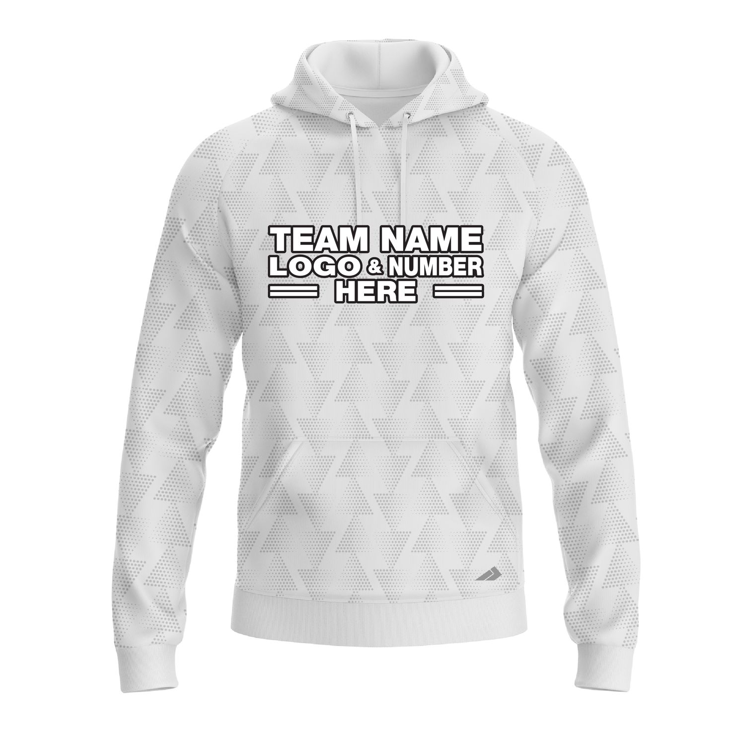 Custom Fully Sublimated Faded Geometric Triangles Pattern White Performance Sports Pullover Hoodie 10079