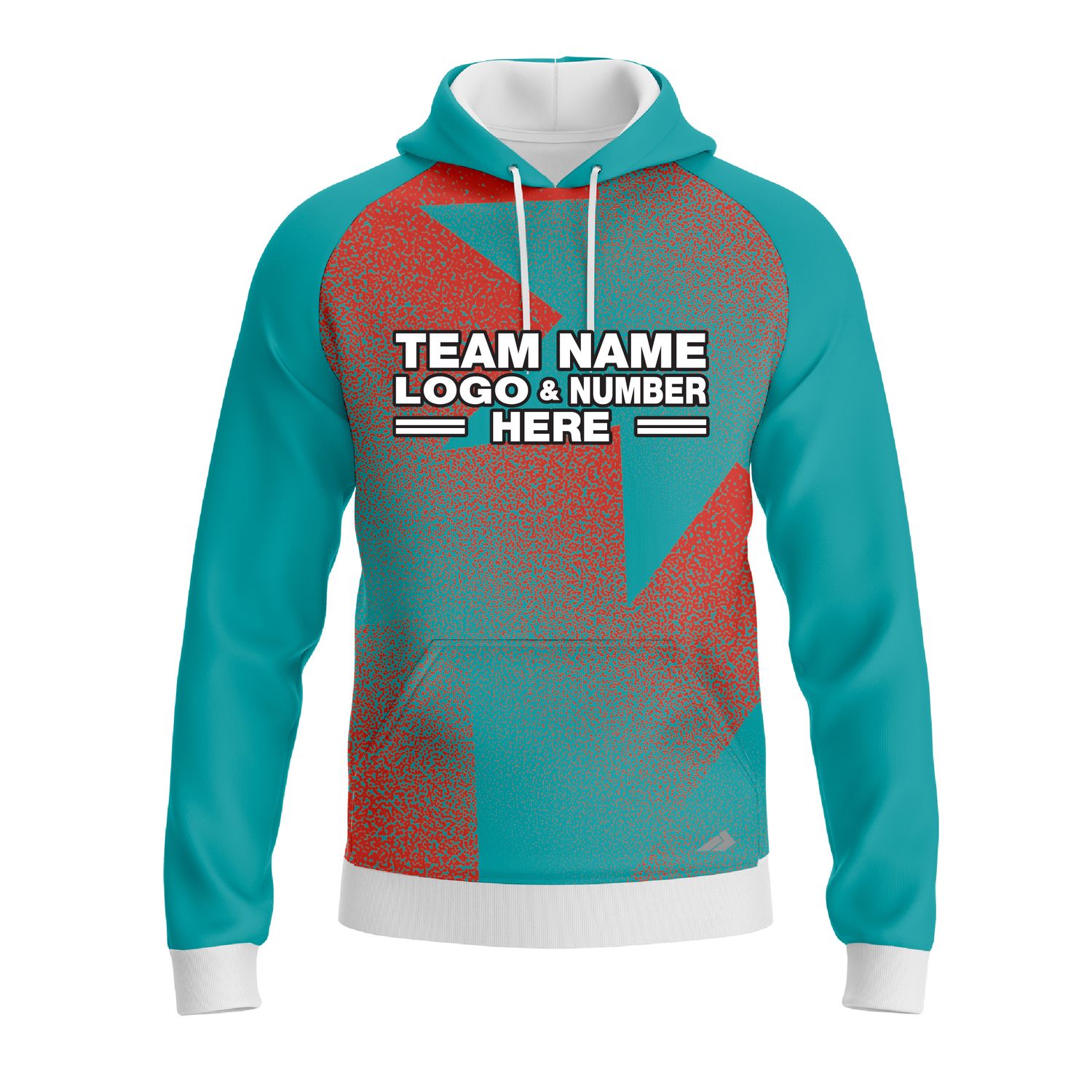 Custom Fully Sublimated Star Pattern Teal Pink Performance Sports Pullover Hoodie 10089