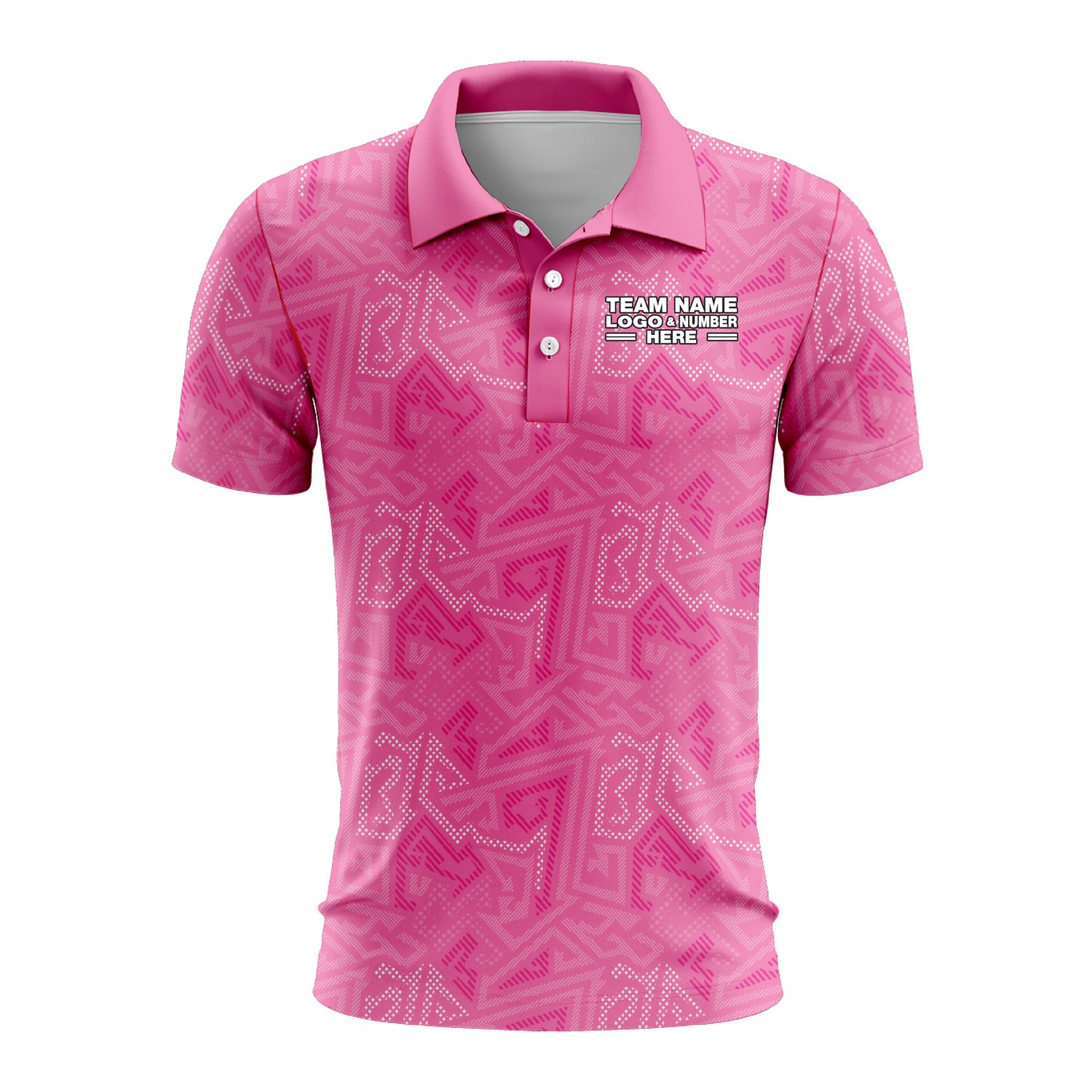 Custom Fully Sublimated Psychedelic Pattern Pink Performance Polo Shirt 9978