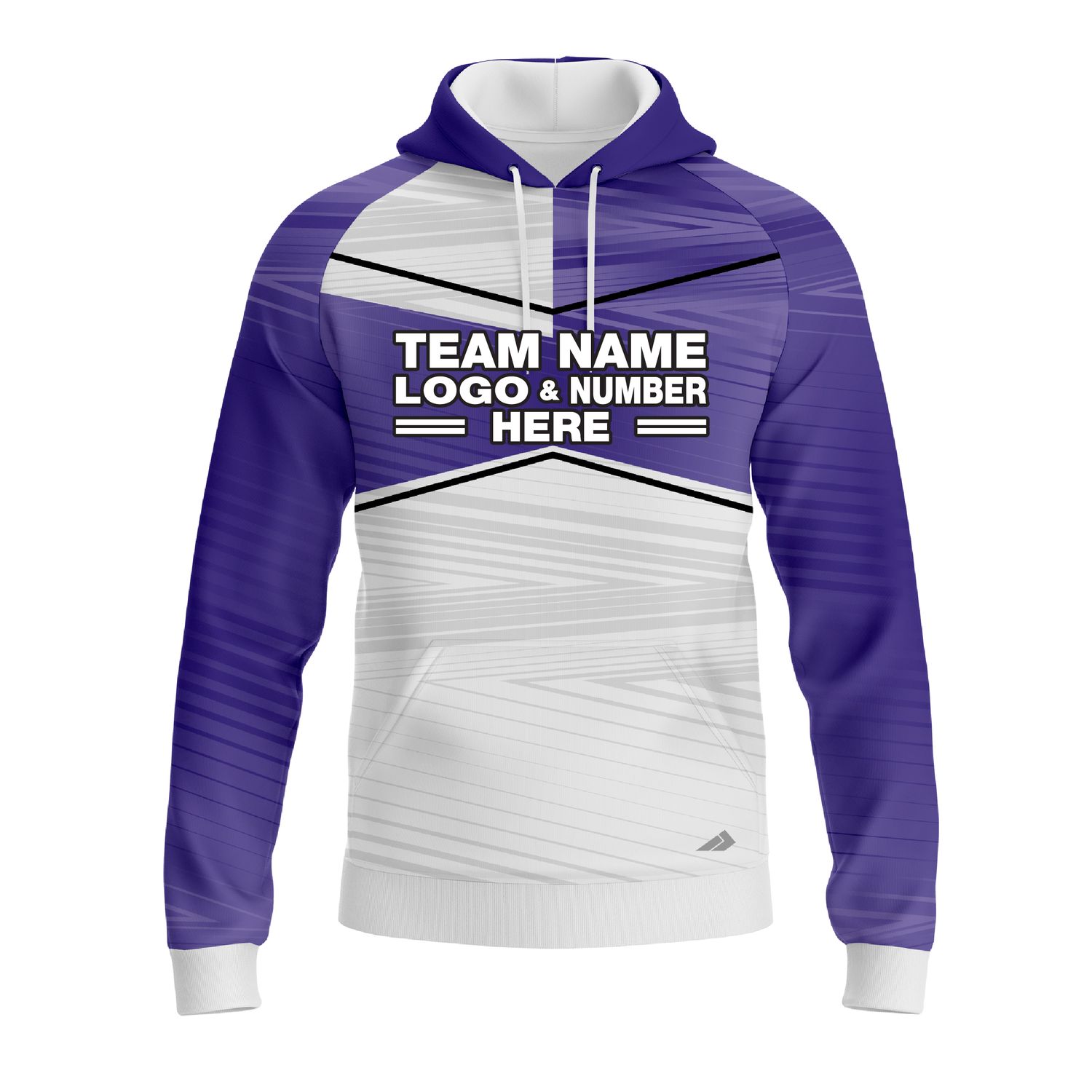Custom Fully Sublimated Black Line Pattern Berry White Performance Sports Pullover Hoodie 10128