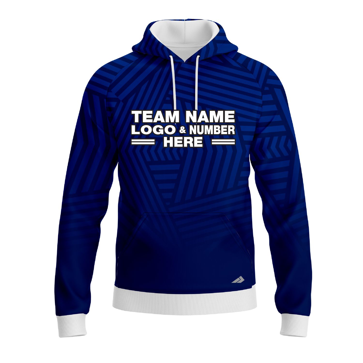 Custom Fully Sublimated Intersecting Pattern Blue Performance Sports Pullover Hoodie 10152