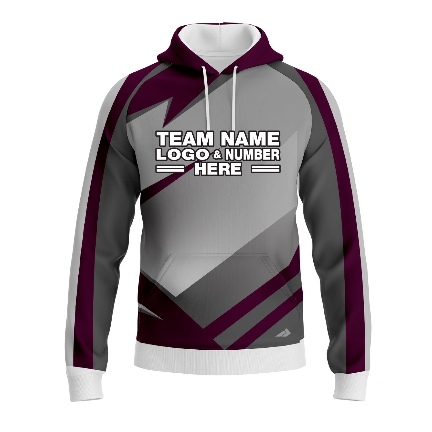 Custom Fully Sublimated Modern Pattern Violet Gray Performance Sports Pullover Hoodie 10162