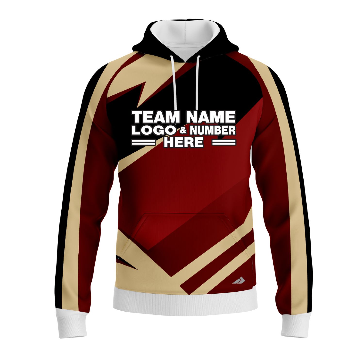 Custom Fully Sublimated Modern Pattern Vintage Red Performance Sports Pullover Hoodie 10164