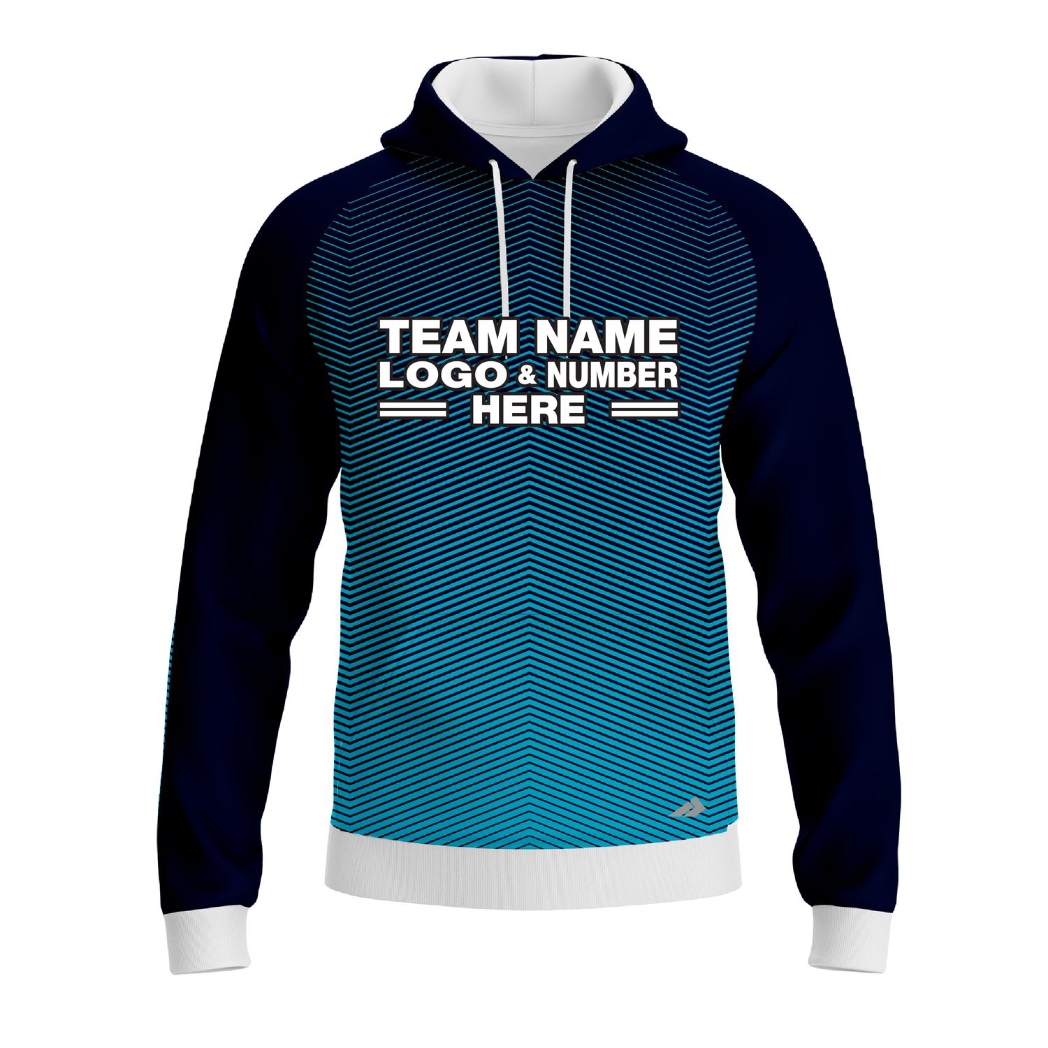 Custom Fully Sublimated Gradient Pattern Blue Performance Sports Pullover Hoodie 10168