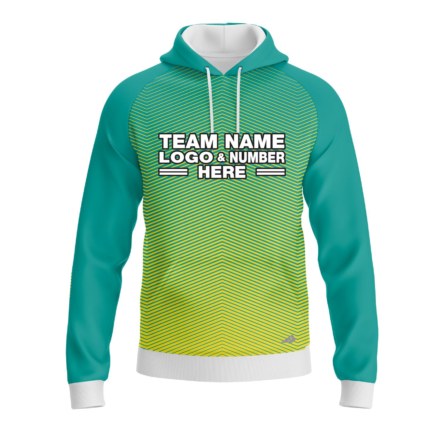 Custom Fully Sublimated Gradient Pattern Aqua Performance Sports Pullover Hoodie 10174