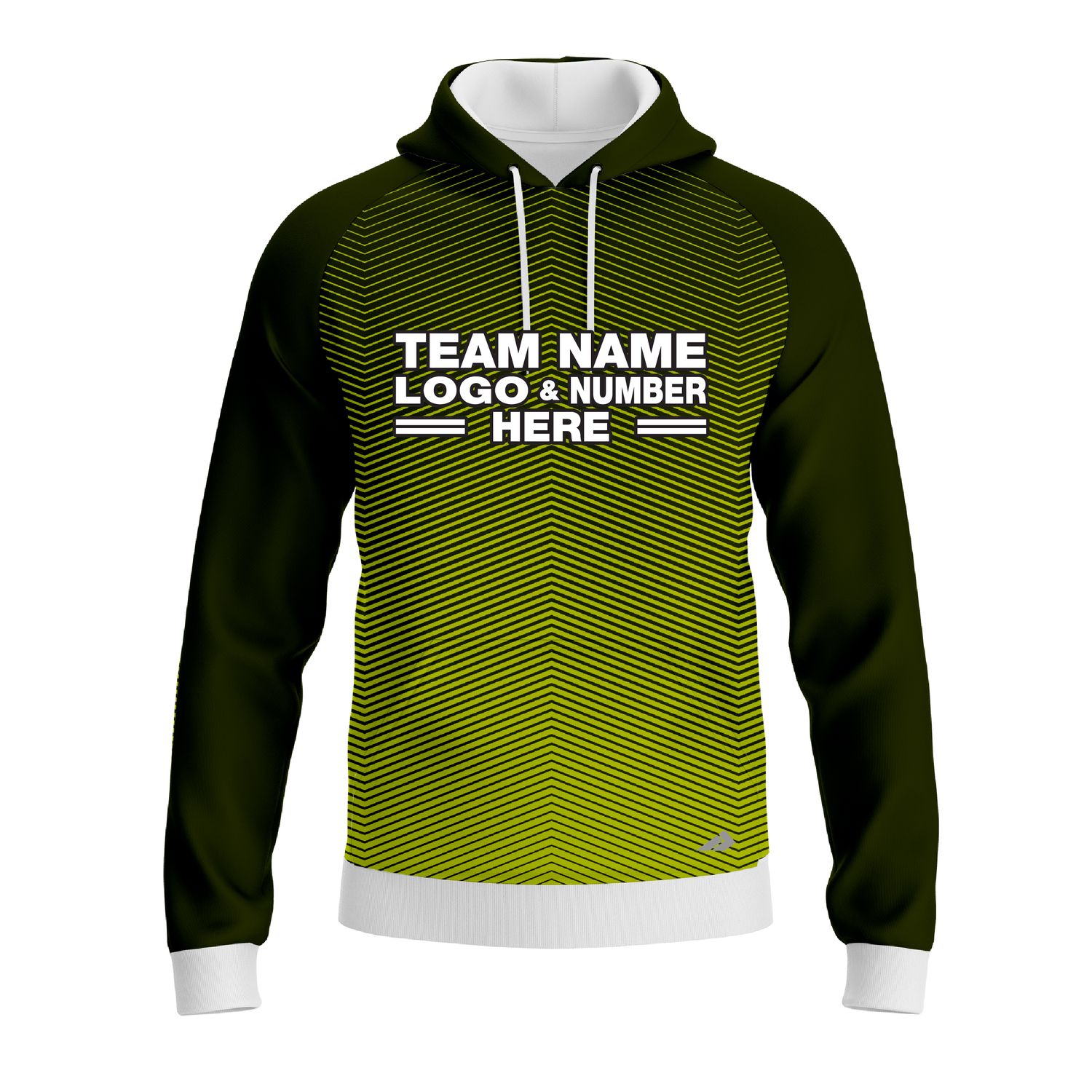 Custom Fully Sublimated Gradient Pattern Green Performance Sports Pullover Hoodie 10176