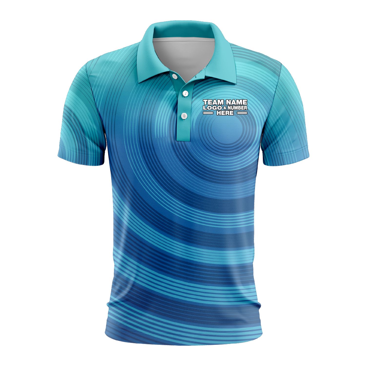 Custom Fully Sublimated Spiral Pattern Blues Performance Polo Shirt 10192