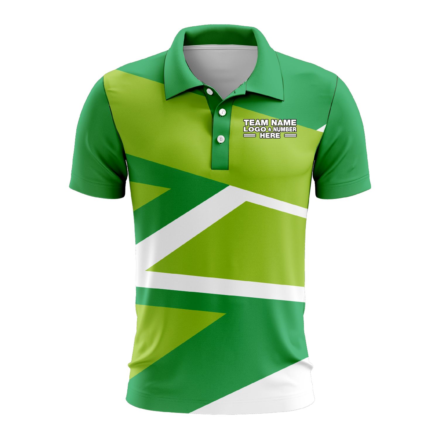 Custom Fully Sublimated Intricate Lines Pattern Green White Performance Polo Shirt 10220