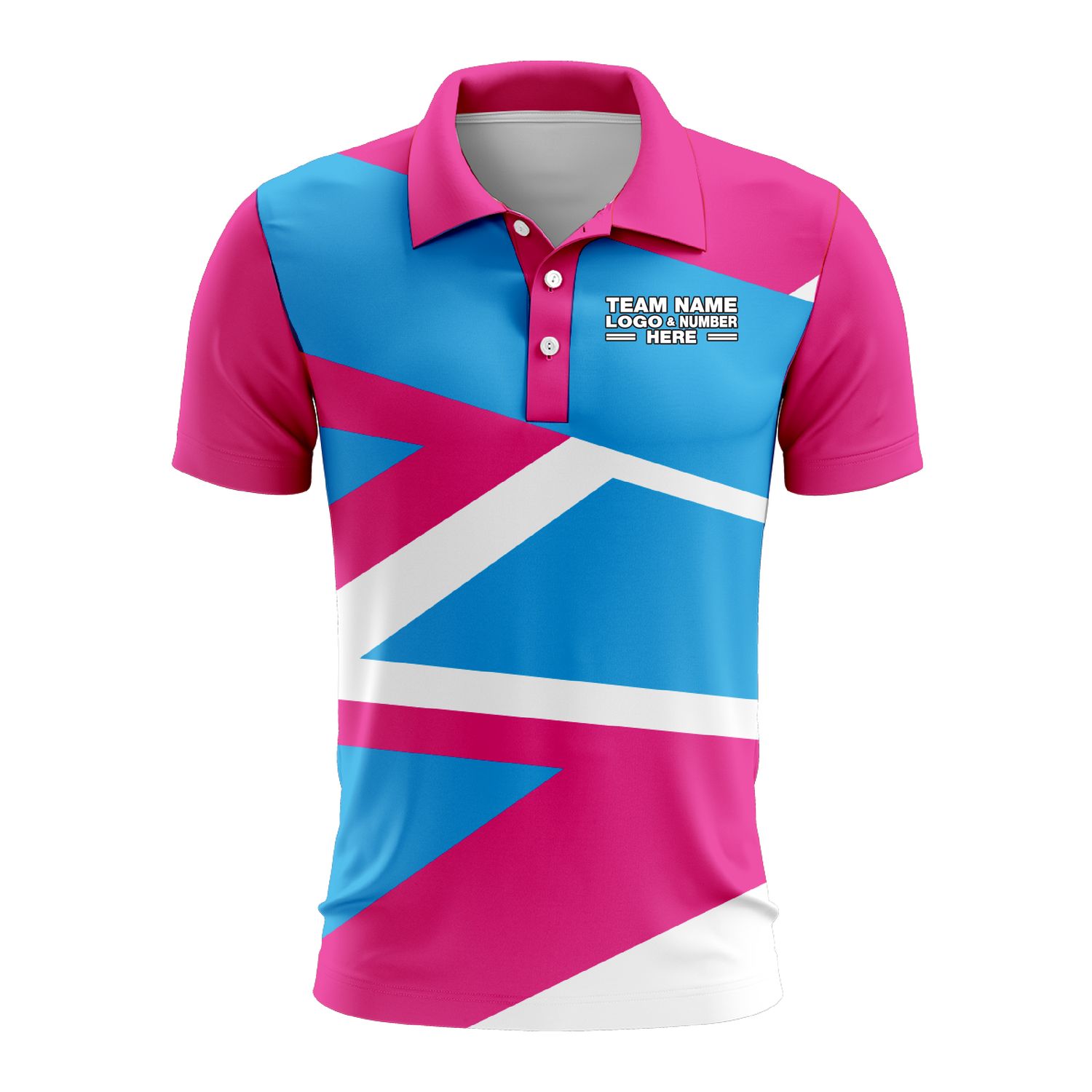 Custom Fully Sublimated Intricate Lines Pattern Pink SkyBlue Performance Polo Shirt 10227