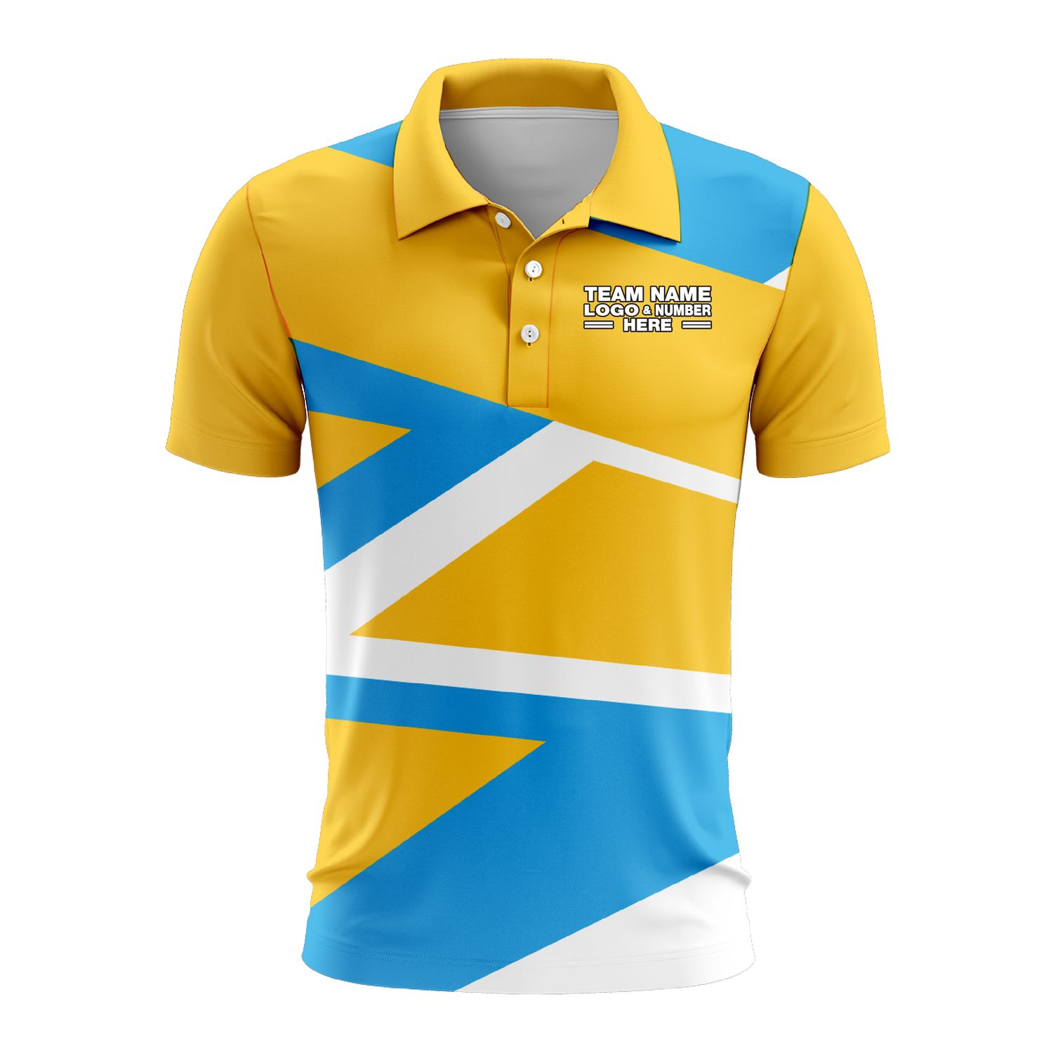 Custom Fully Sublimated Intricate Lines Pattern Yellow SkyBlue Performance Polo Shirt 10241