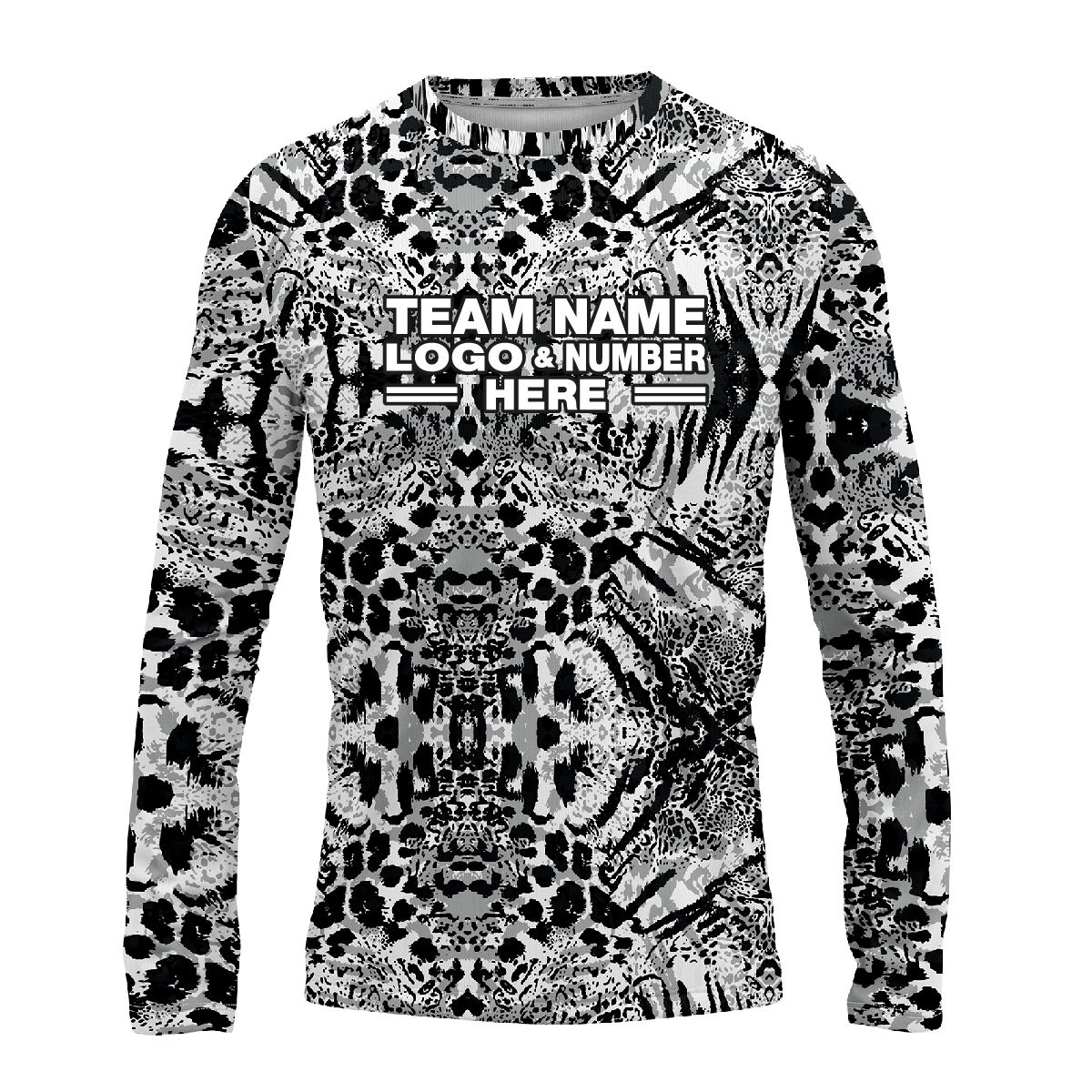Custom Fully Monochrome Animal Print Performance Long Sleeves 10411