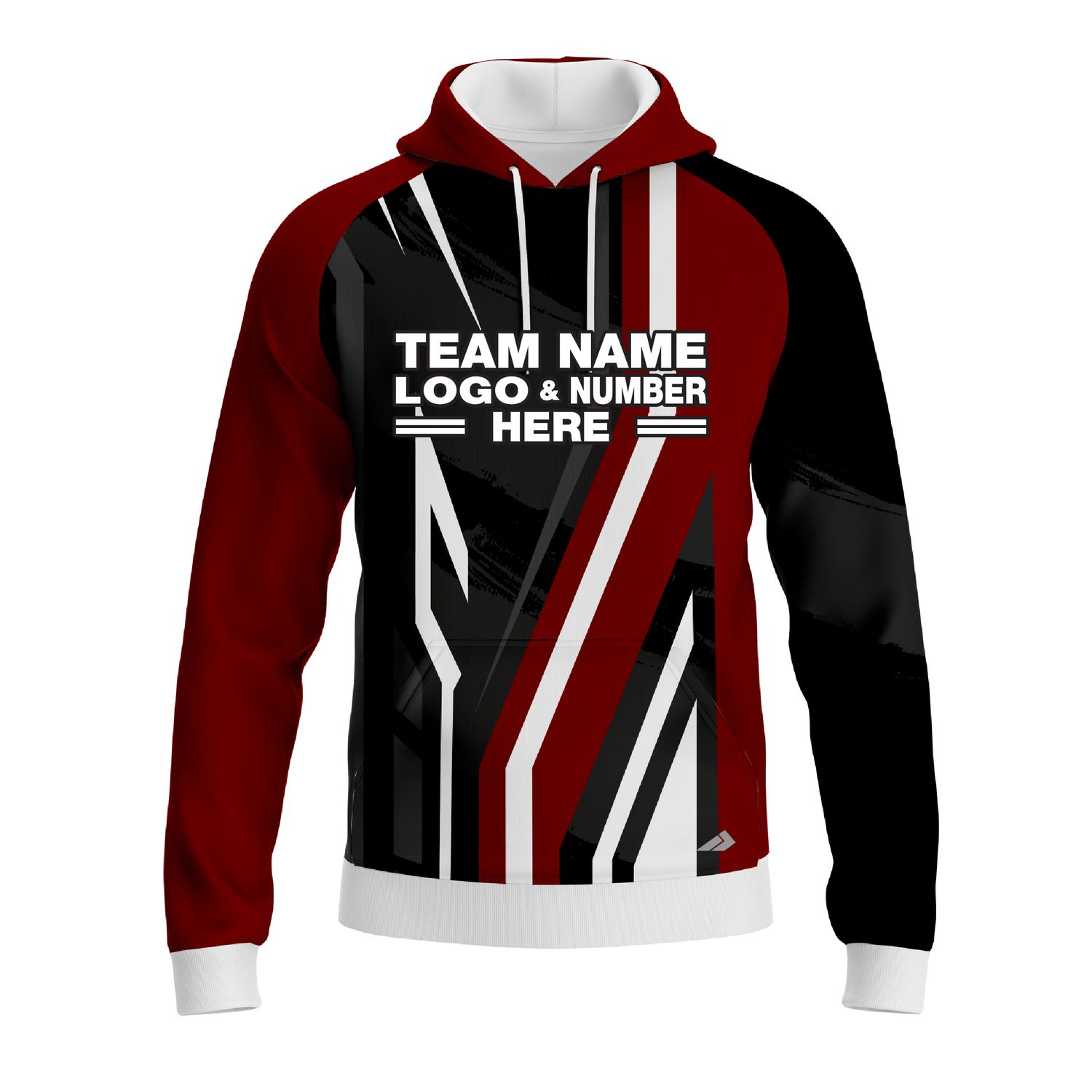 Custom Fully Sublimated Pallets Pattern Red Black Performance Sports Pullover Hoodie 10437