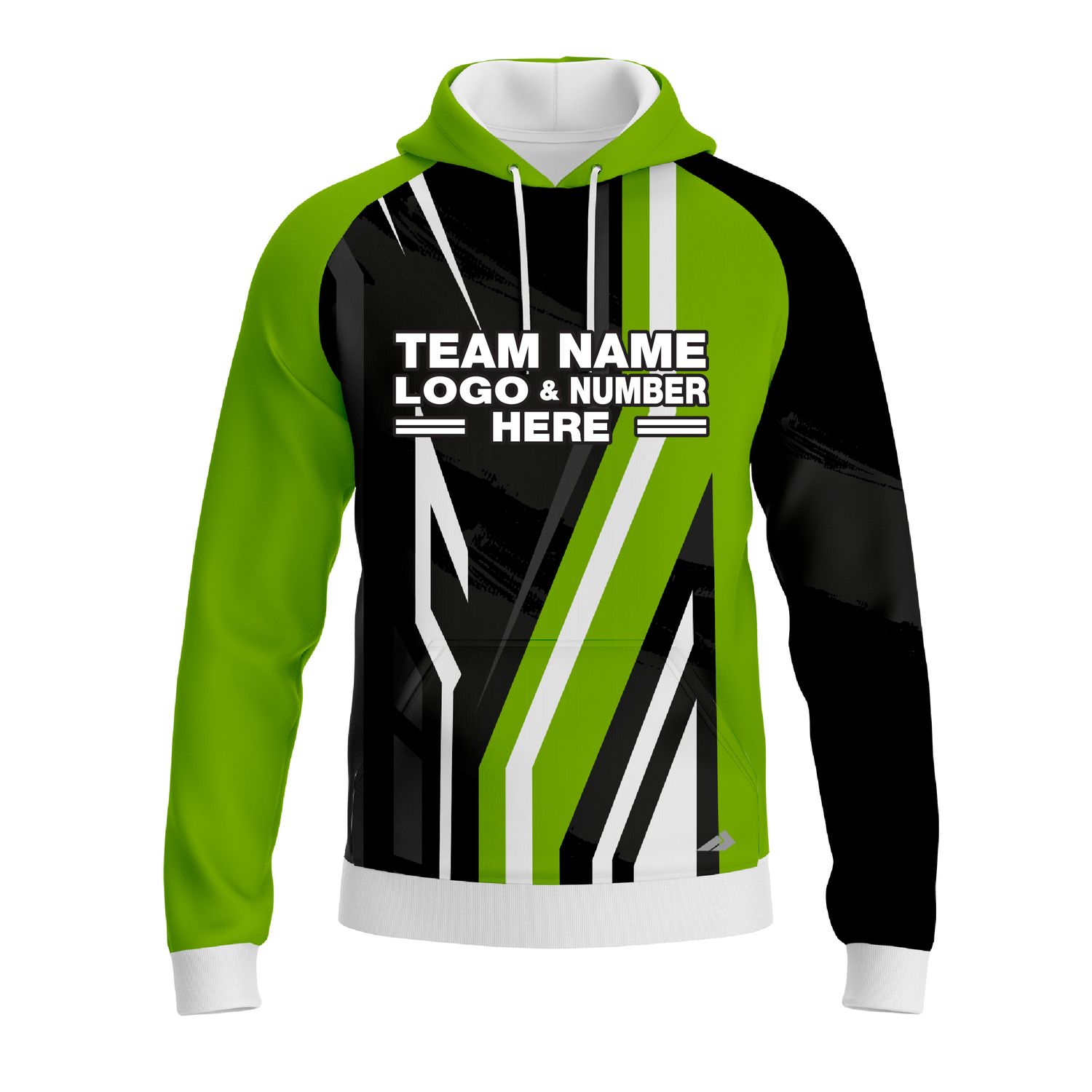 Custom Fully Sublimated Pallets Pattern Green Black Performance Sports Pullover Hoodie 10439