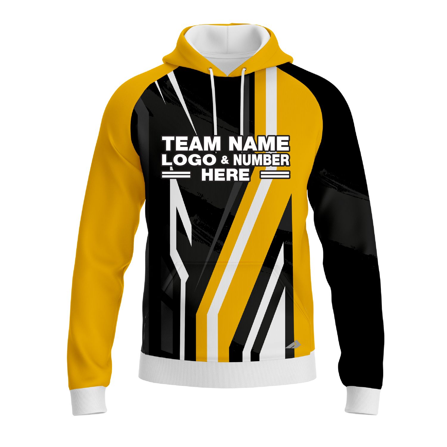 Custom Fully Sublimated Pallets Pattern Yellow Black Performance Sports Pullover Hoodie 10445