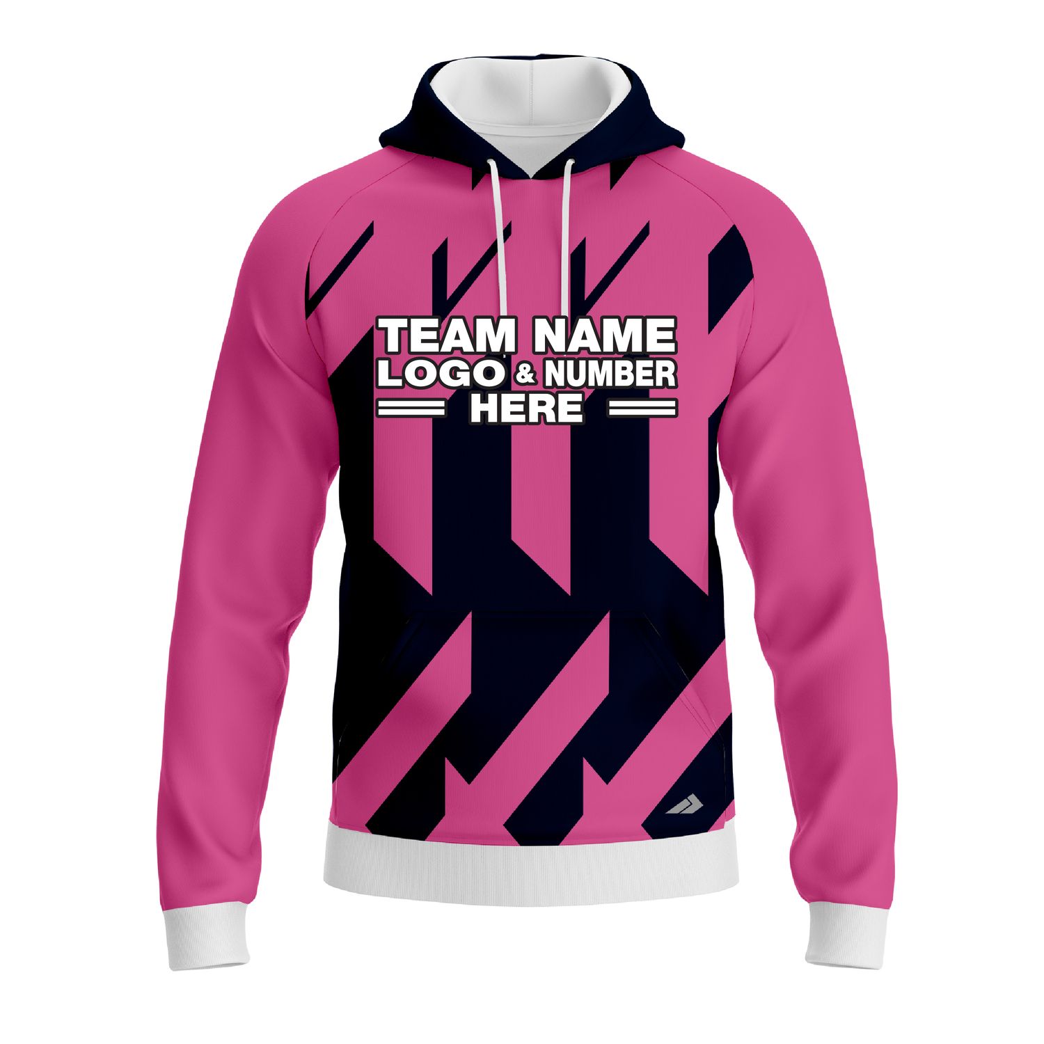 Custom Fully Sublimated Check Pattern Pink Blue Performance Sports Pullover Hoodie 10451