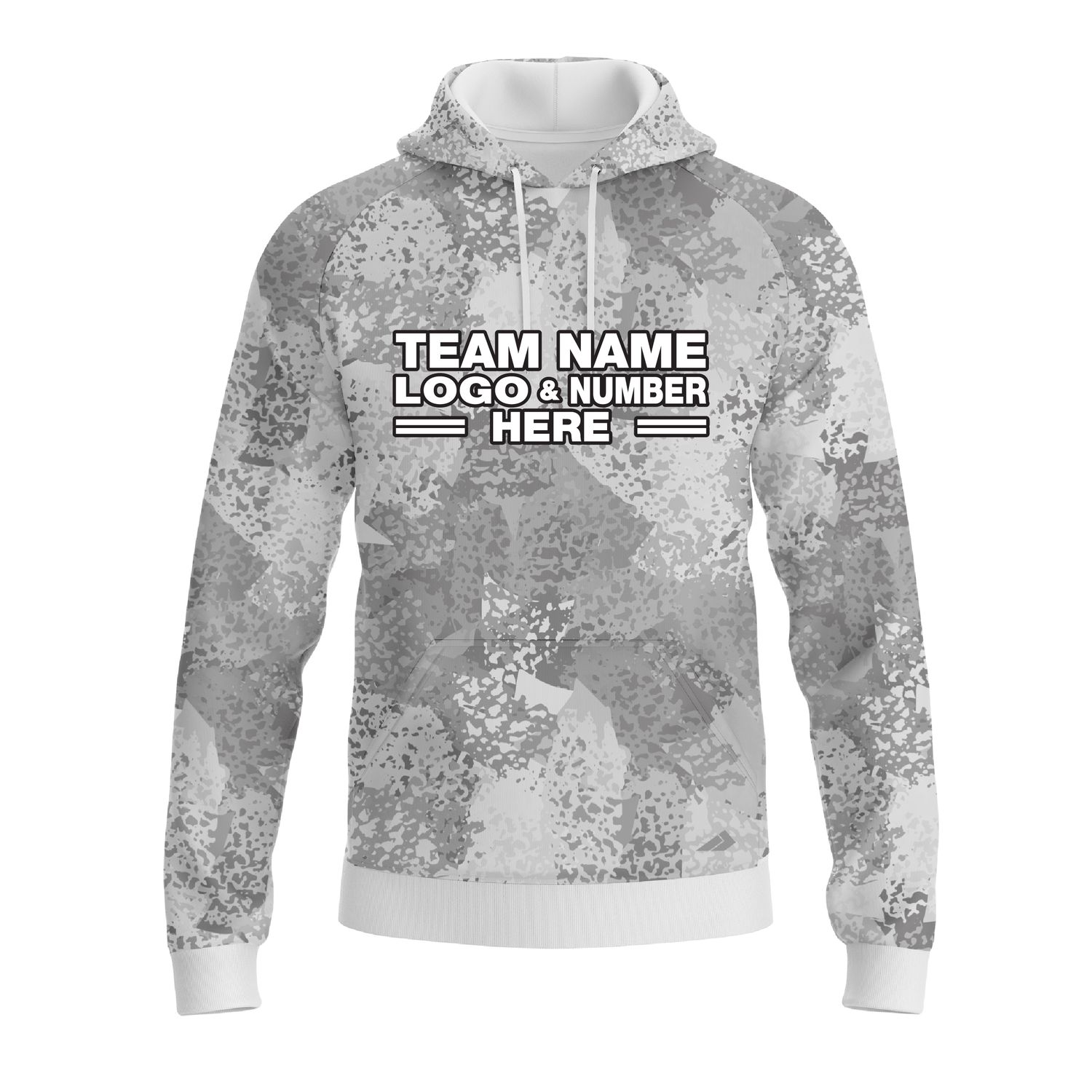 Custom Fully Sublimated Brushes Pattern Gray White Performance Sports Pullover Hoodie 10465