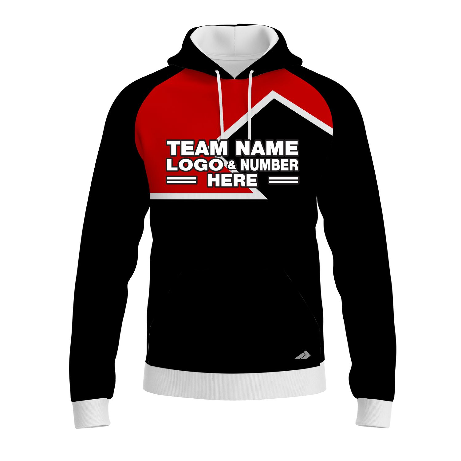 Custom Fully Sublimated Puzzle Pattern Red Black Performance Sports Pullover Hoodie 10469