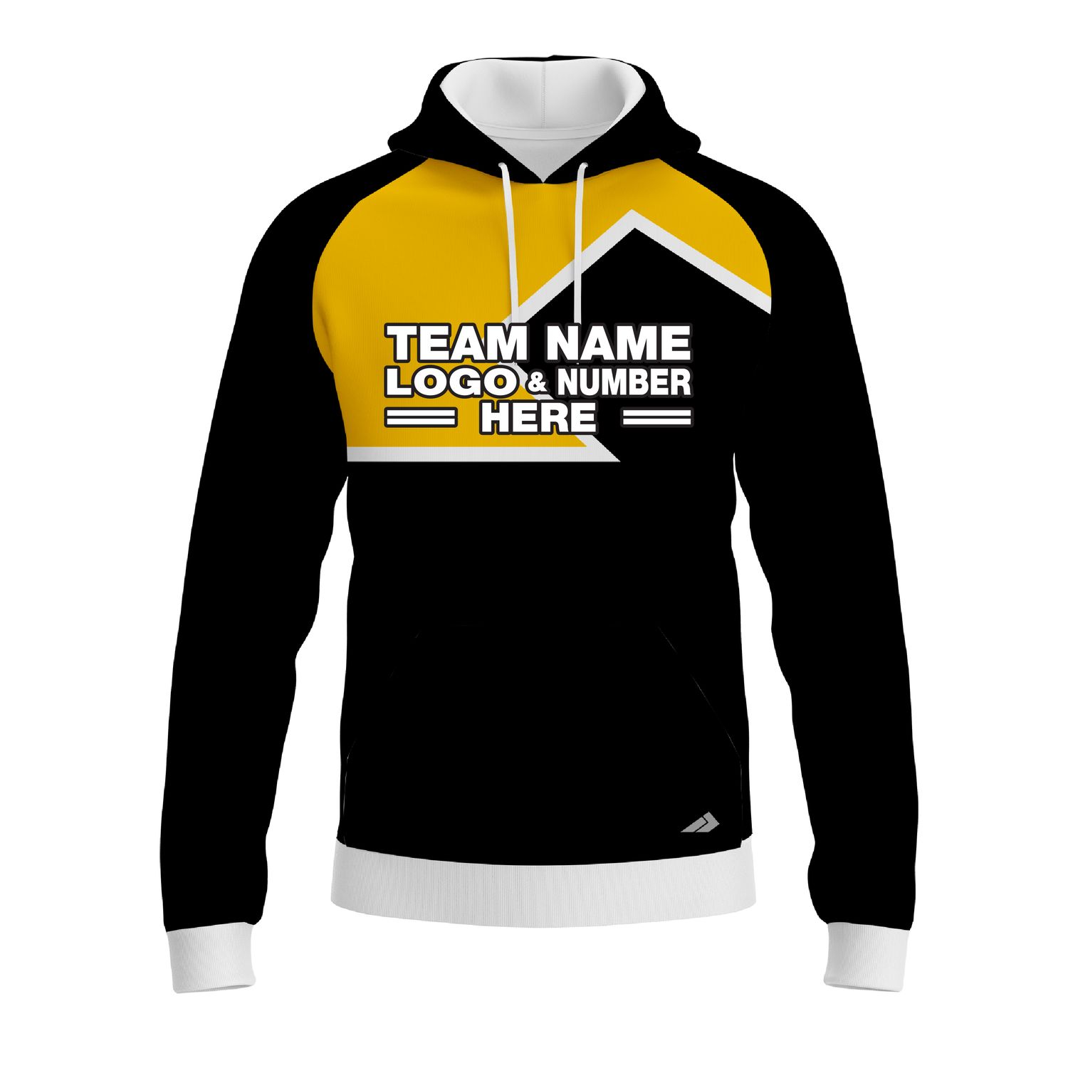 Custom Fully Sublimated Puzzle Pattern Yellow Black Performance Sports Pullover Hoodie 10475