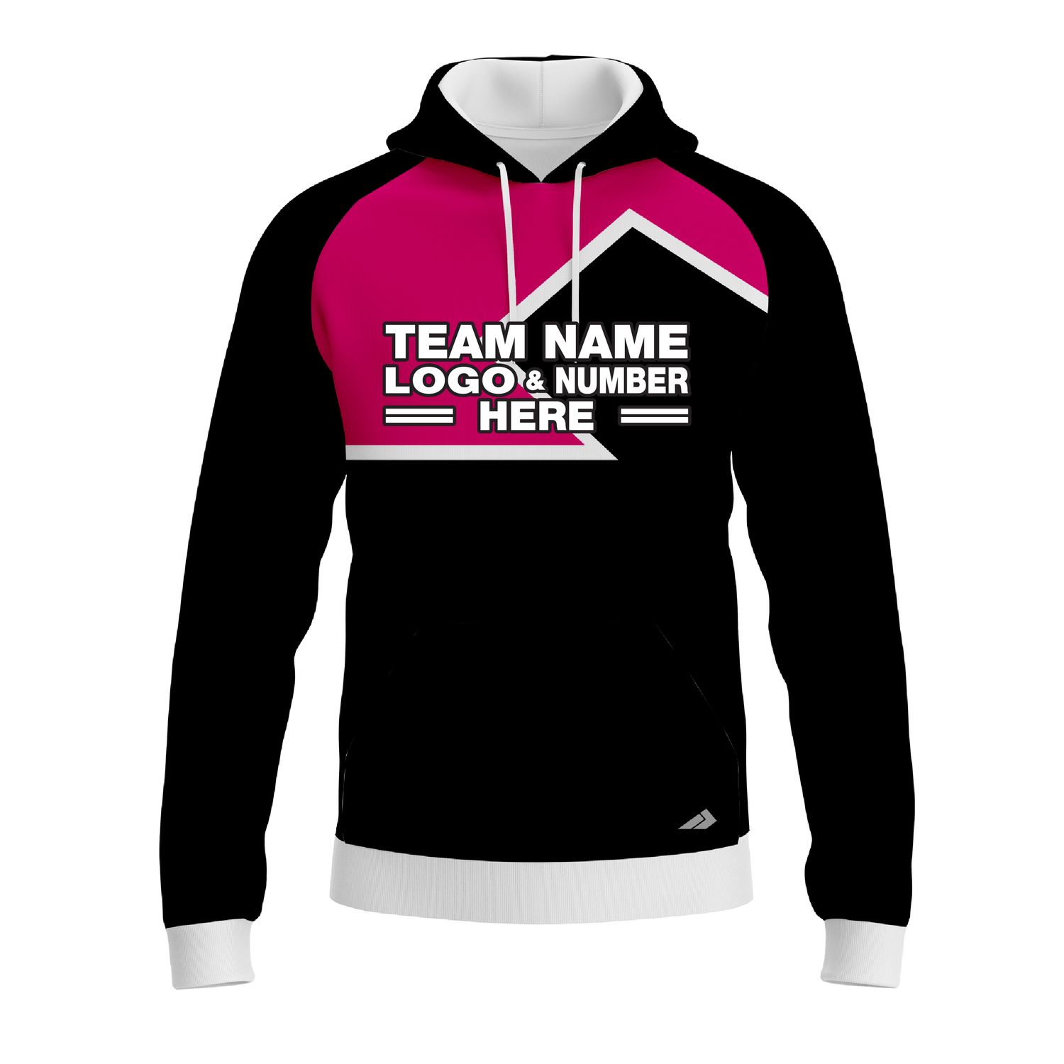 Custom Fully Sublimated Puzzle Pattern Pink Black Performance Sports Pullover Hoodie 10471