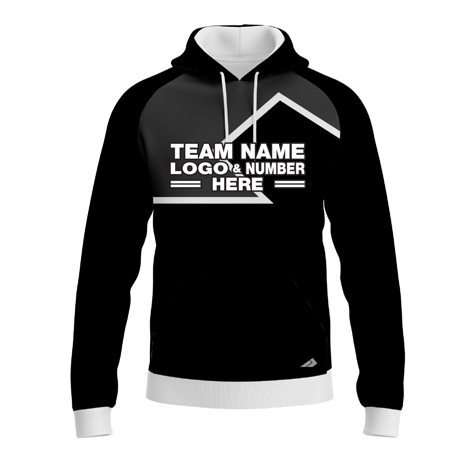 Custom Fully Sublimated Puzzle Pattern Gray Black Performance Sports Pullover Hoodie 10477