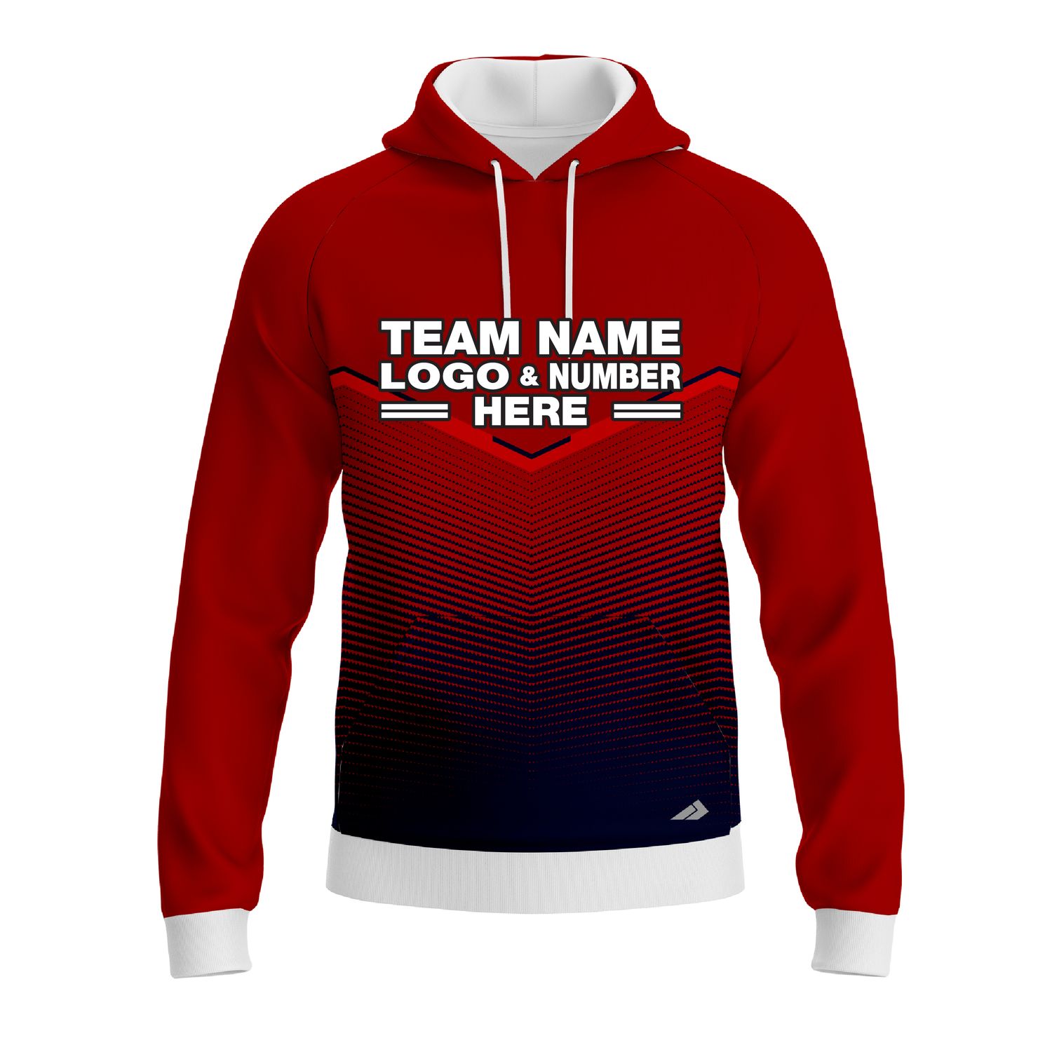 Custom Fully Sublimated Bold  Pattern Red Blue Performance Sports Pullover Hoodie 10483