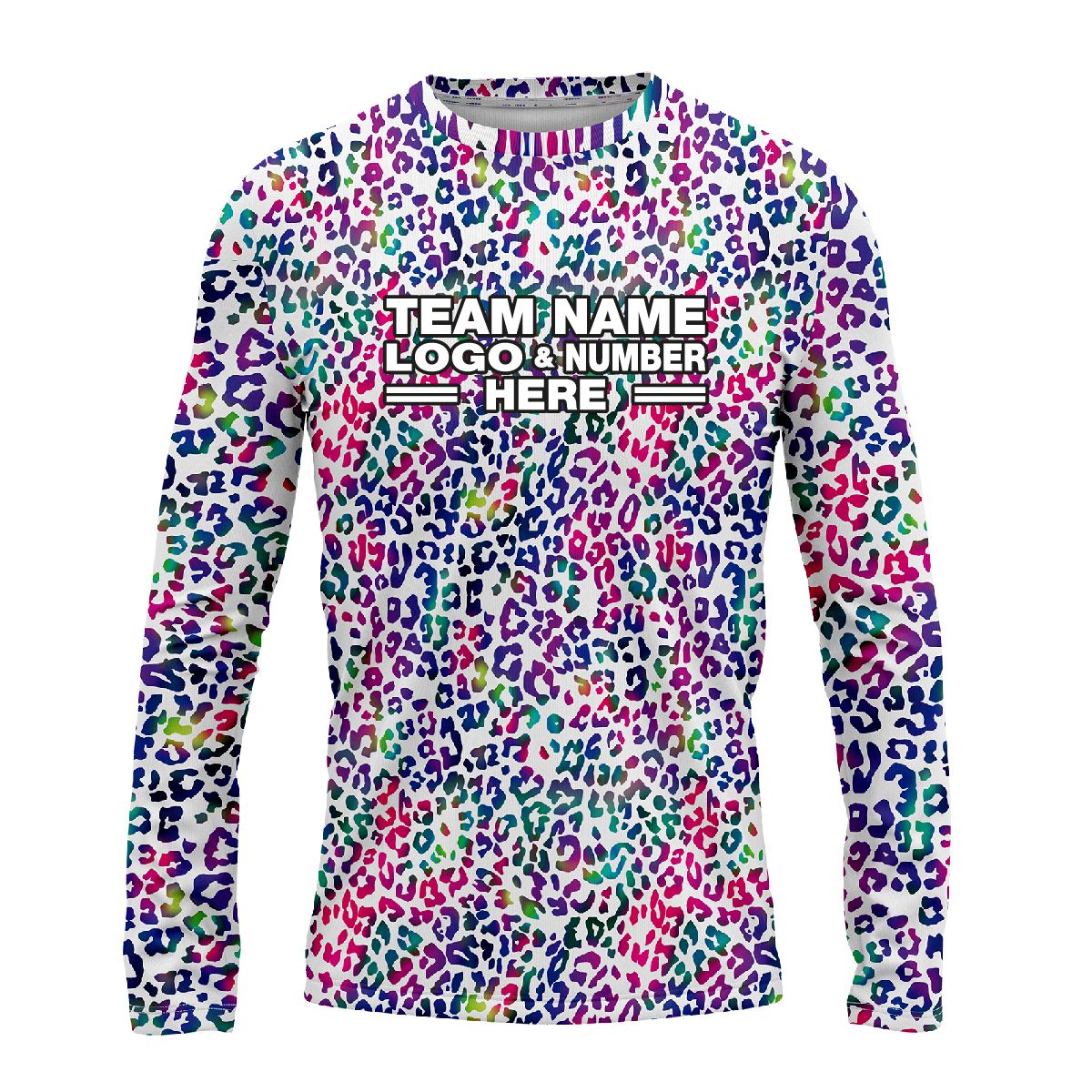 Custom Fully Sublimated Jaguar Animal Print  Multicolor Performance Long Sleeves 10495