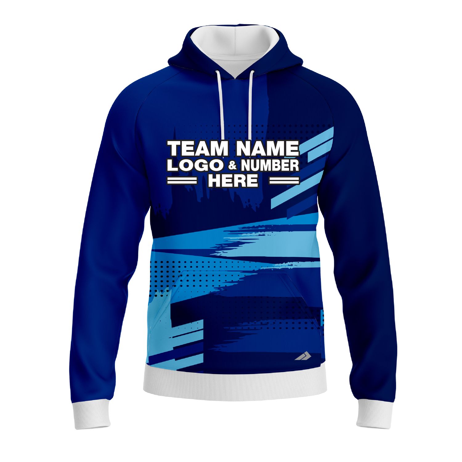 Custom Fully Sublimated Landscape Pattern Blues Performance Sports Pullover Hoodie 10527