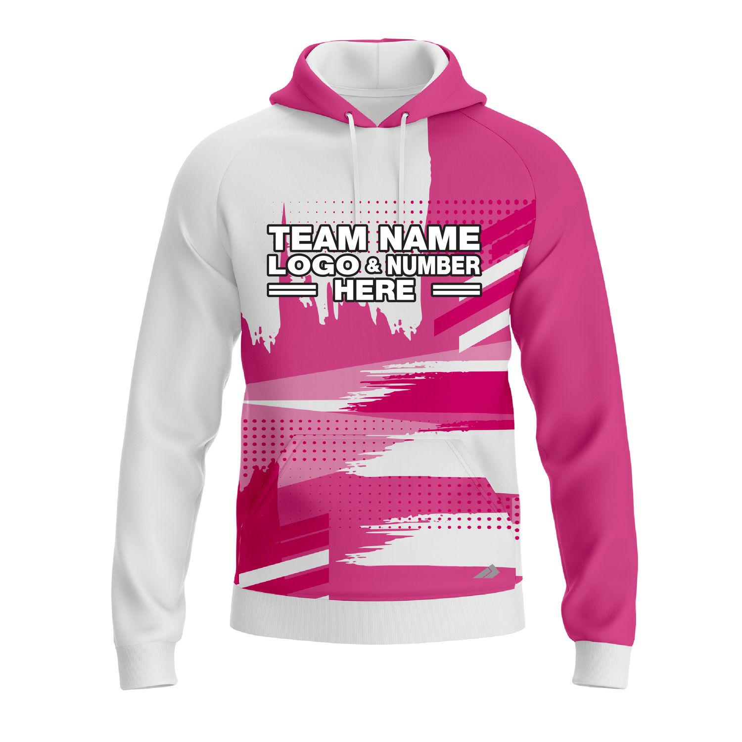 Custom Fully Sublimated Landscape Pattern Pink White Performance Sports Pullover Hoodie 10529
