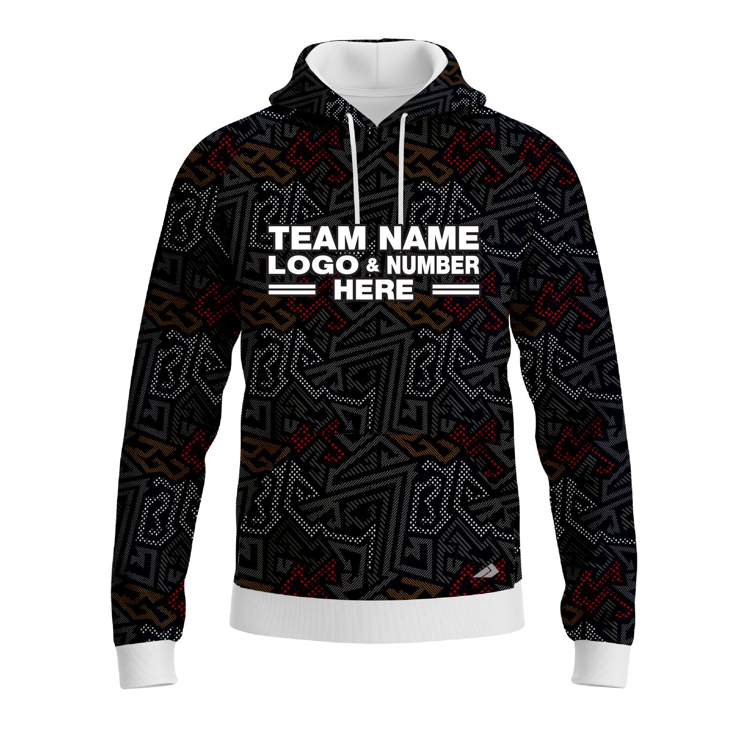 Custom Fully Sublimated Psychedelic Pattern Black Red Yellow Performance Sports Pullover Hoodie 10543